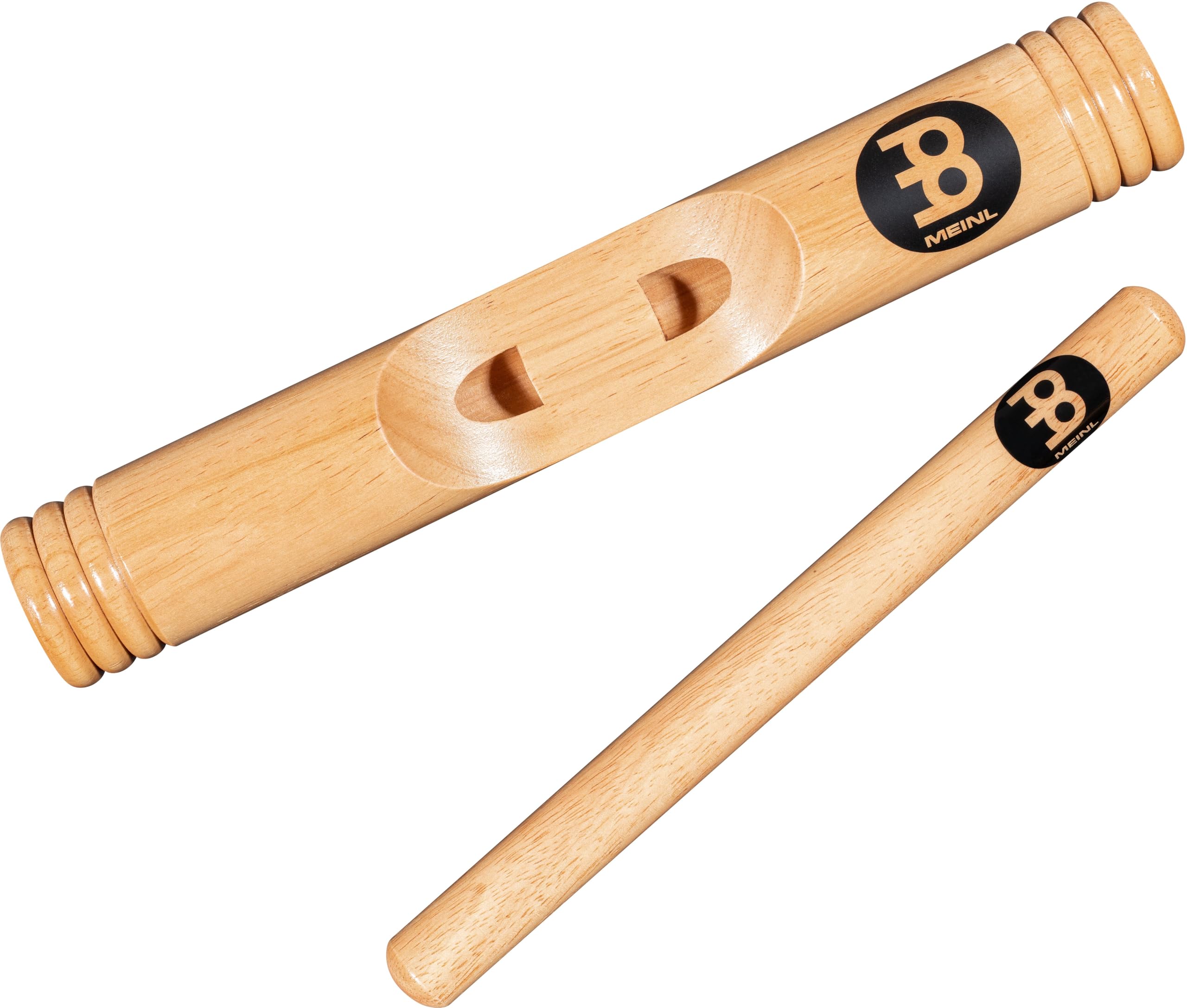Meinl Percussion Wood Claves African - 1 Pair of Cylindrical Claves - Hollow Body - Musical Instrument - Siam Oak, Natural (CL3HW)
