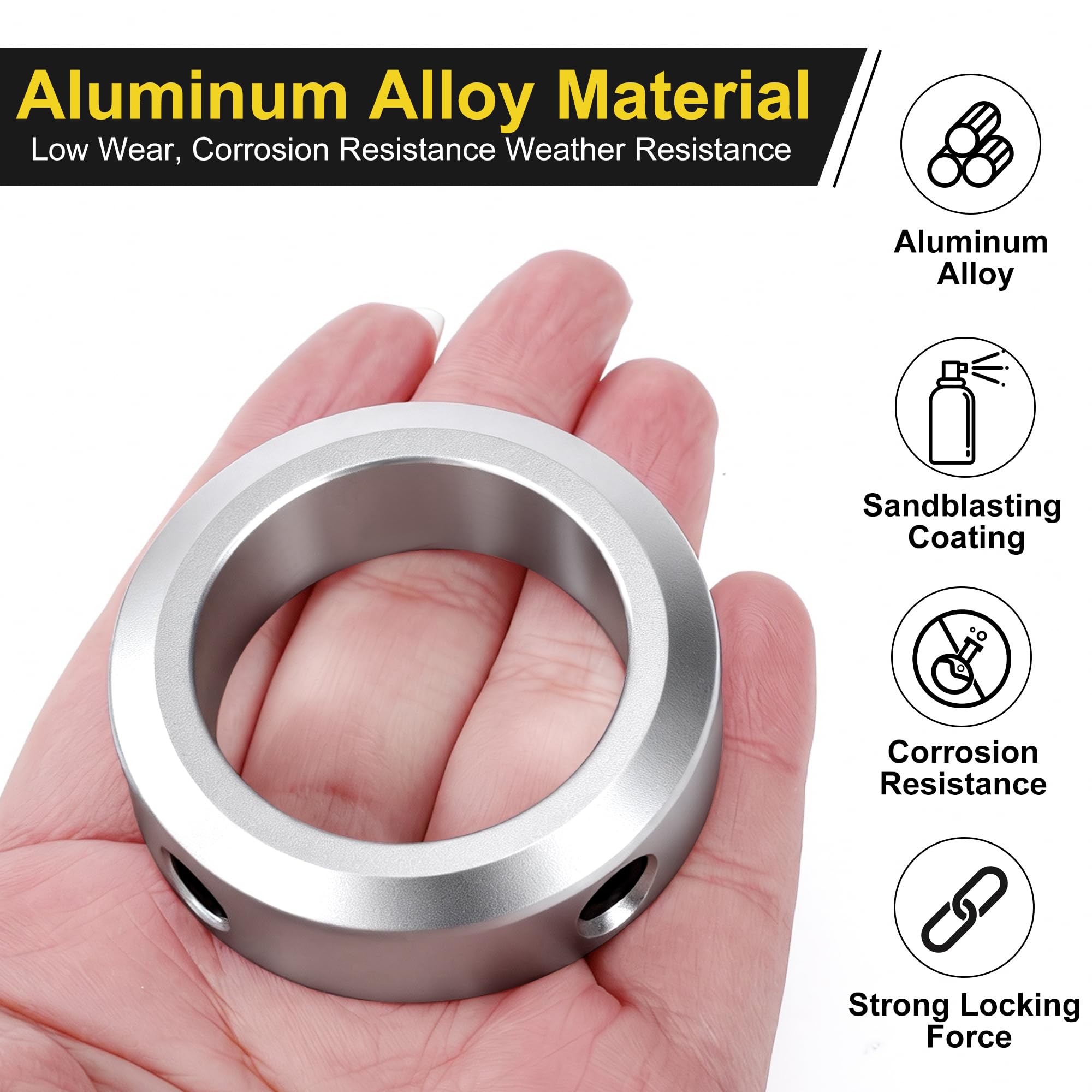 4 Stück Stellringe 50mm Bohrung 70mm AD 22mm Breite Wellensicherungsring Stellringe Welle aus Aluminiumlegierung für Rad Axle Getriebe Montagen CNC-Maschinen
