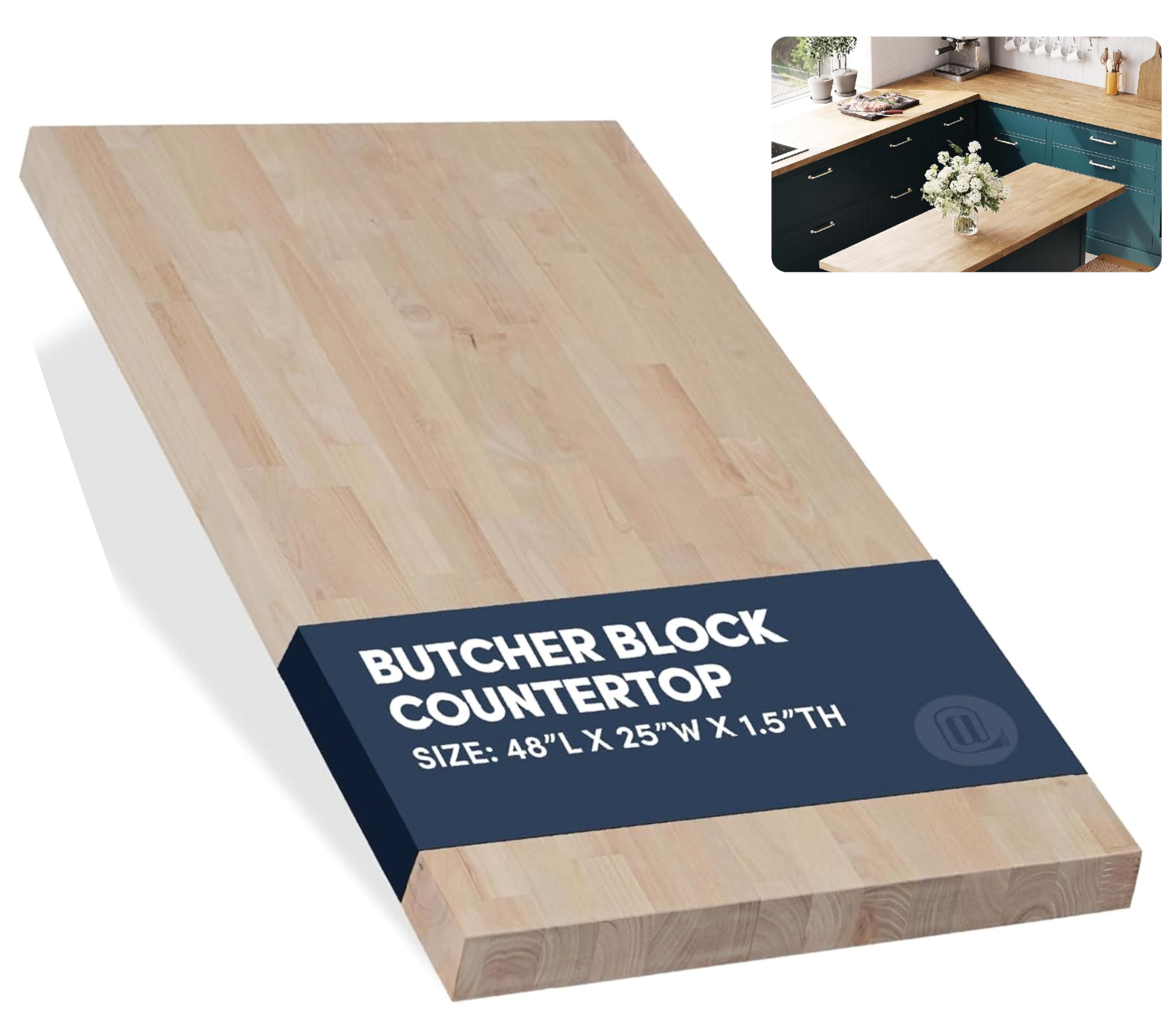 AllForWood Birch Solid Wood Butcher Block Countertop