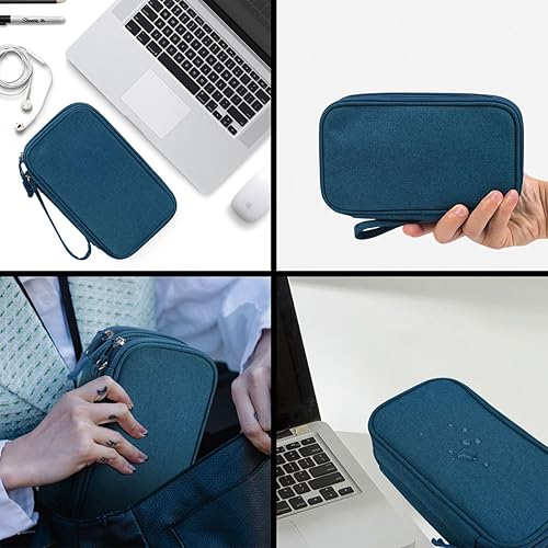 Miniatura 6 de Organizador de artículos electrónicos, estuche de viaje, resistente al agua, organizador de cables, bolsa organizadora de cables para cable, USB,