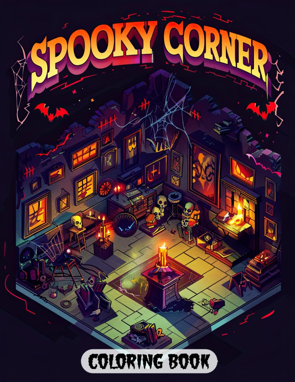 Spooky Corner Coloring Book: Terrifying and Thrilling Designs Featuring Ghouls and Their Lairs