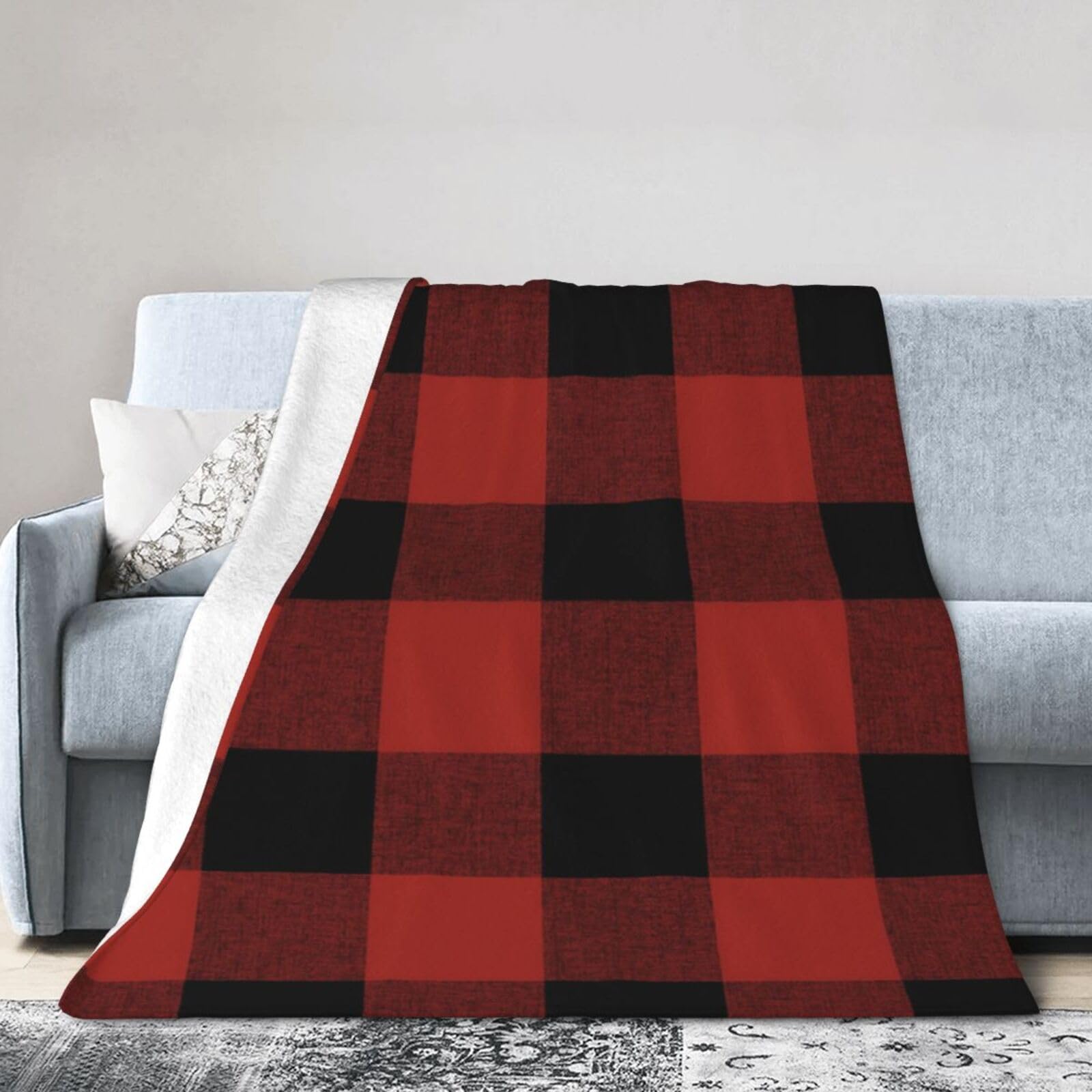 ERTDFXCV Christmas Plaid Blanket 60"x50"
