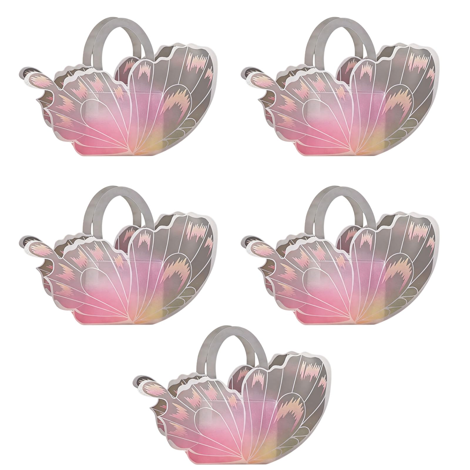 PANGBOER 5 Pieces Wing Shaped Cake Boxes Storage for Celebrations Dessert Table Centerpiece