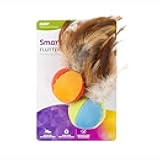 Flutter Balls Catnip Plush and Feather Cat Toys, Erratic Motion for Batting & Pouncing Fun for Cats & Kittens, Set of 2