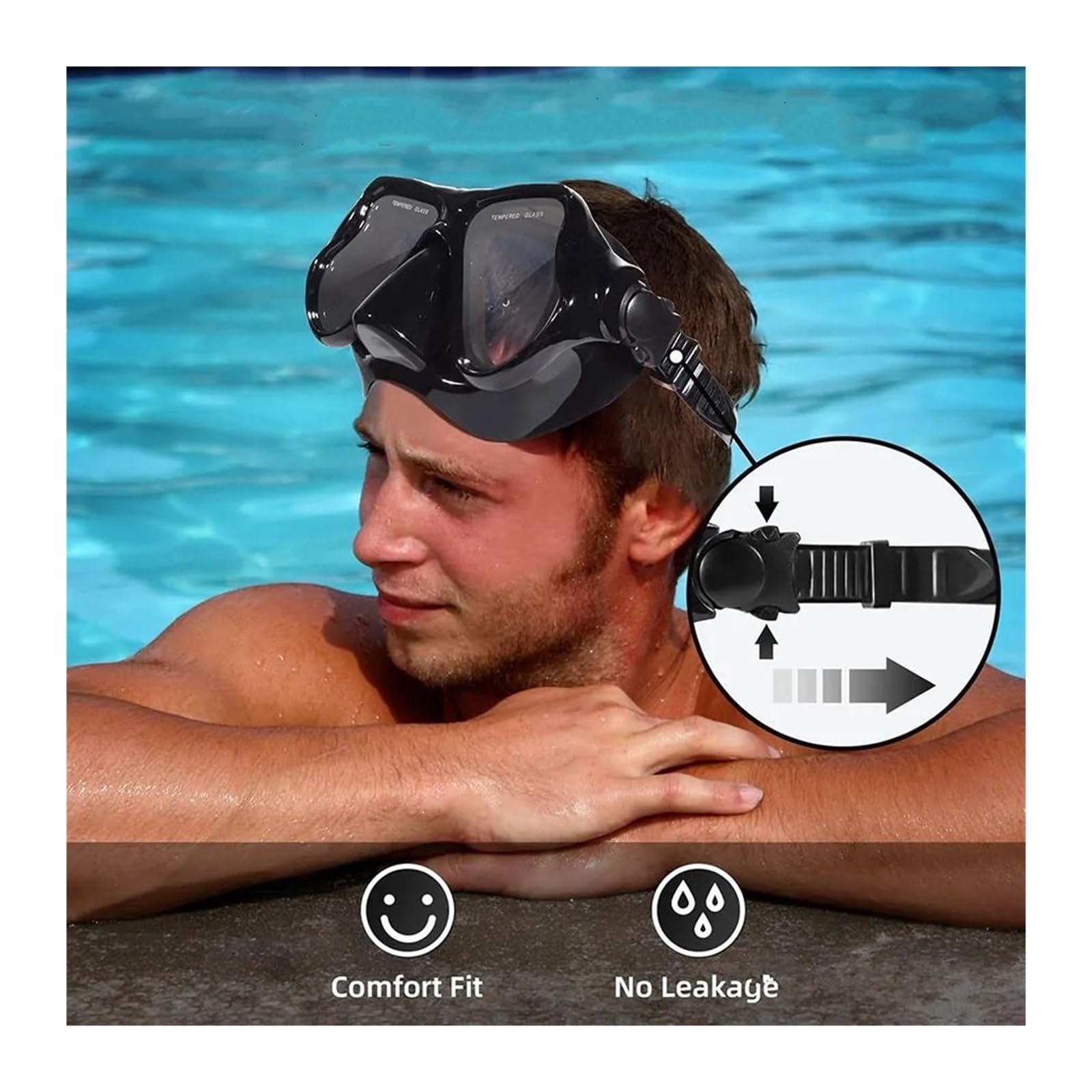 Kit de de Buceo Cómoda máscara de natación de Silicona con Espejo y Soporte para cámara para Gafas de Buceo GoPro para Adultos Buceo(Red 1)