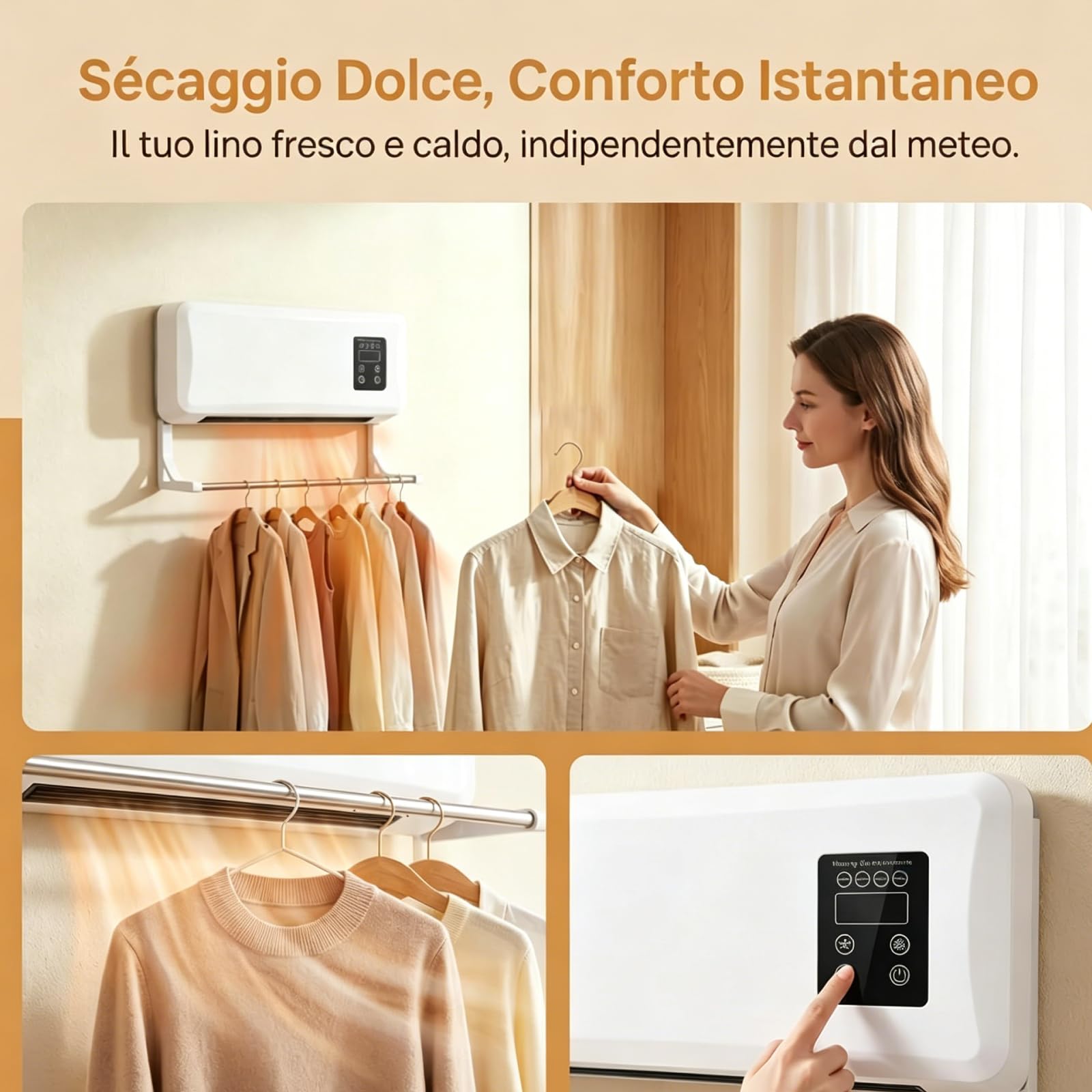 KESOTO Condizionatore Portatile, Sistema di Climatizzazione Reversibile, con Timer Intelligente da 8 Ore, con Funzione di Vento Naturale, Condizionatori da Parete per Uso Domestico e Ufficio