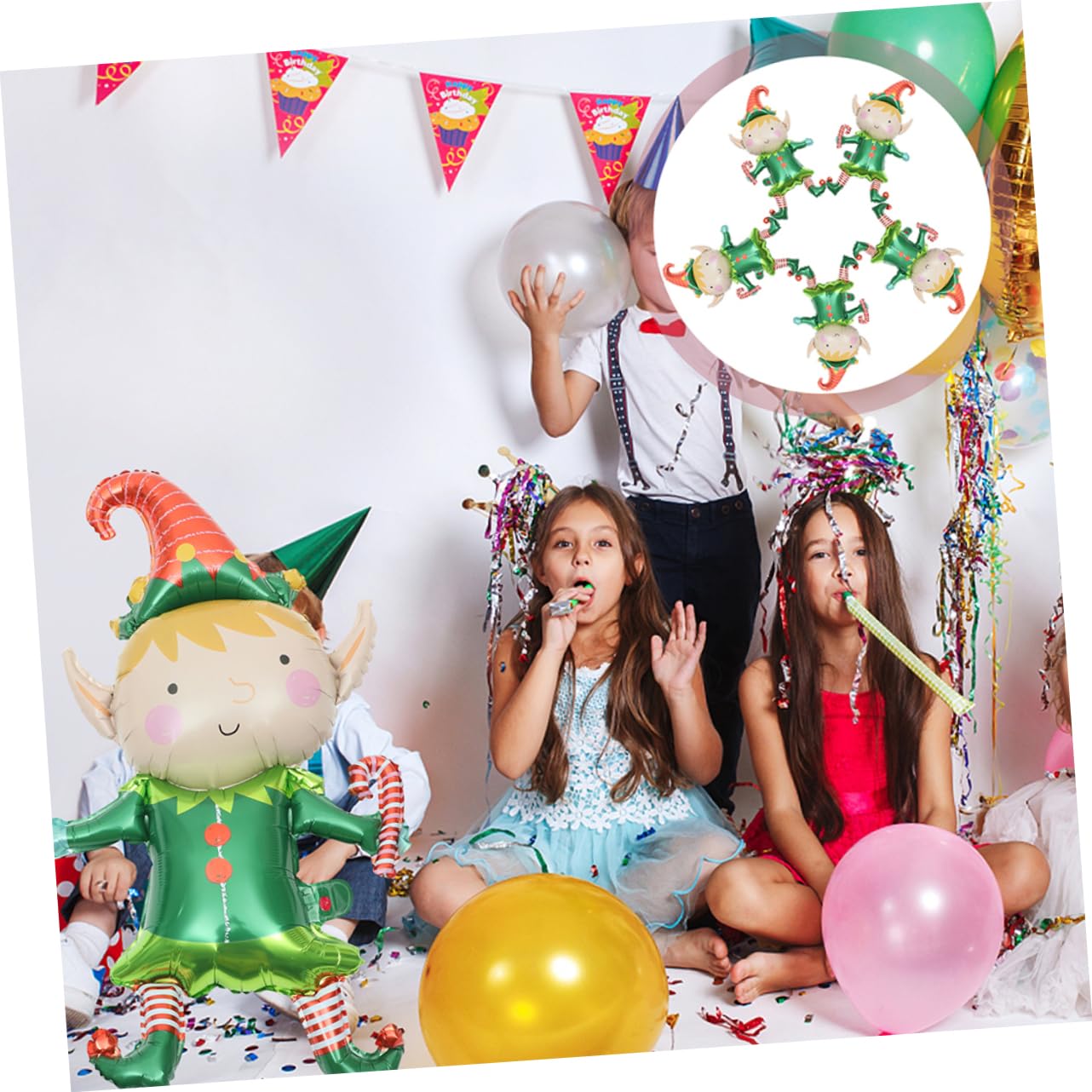 ULTECHNOVO 50pezzi Decorazioni Natalizie Palloncini Sagomati Palloncini in Lamina di Alluminio Articoli per Feste di Natale per Casa Giardino e Centro Commerciale Creano un Atmosfera Festosa