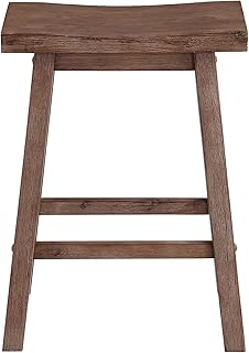 Boraam Sonoma Counter Height Saddle Stool, 24-Inch, 1-Pack, Barnwood Wire-Brush