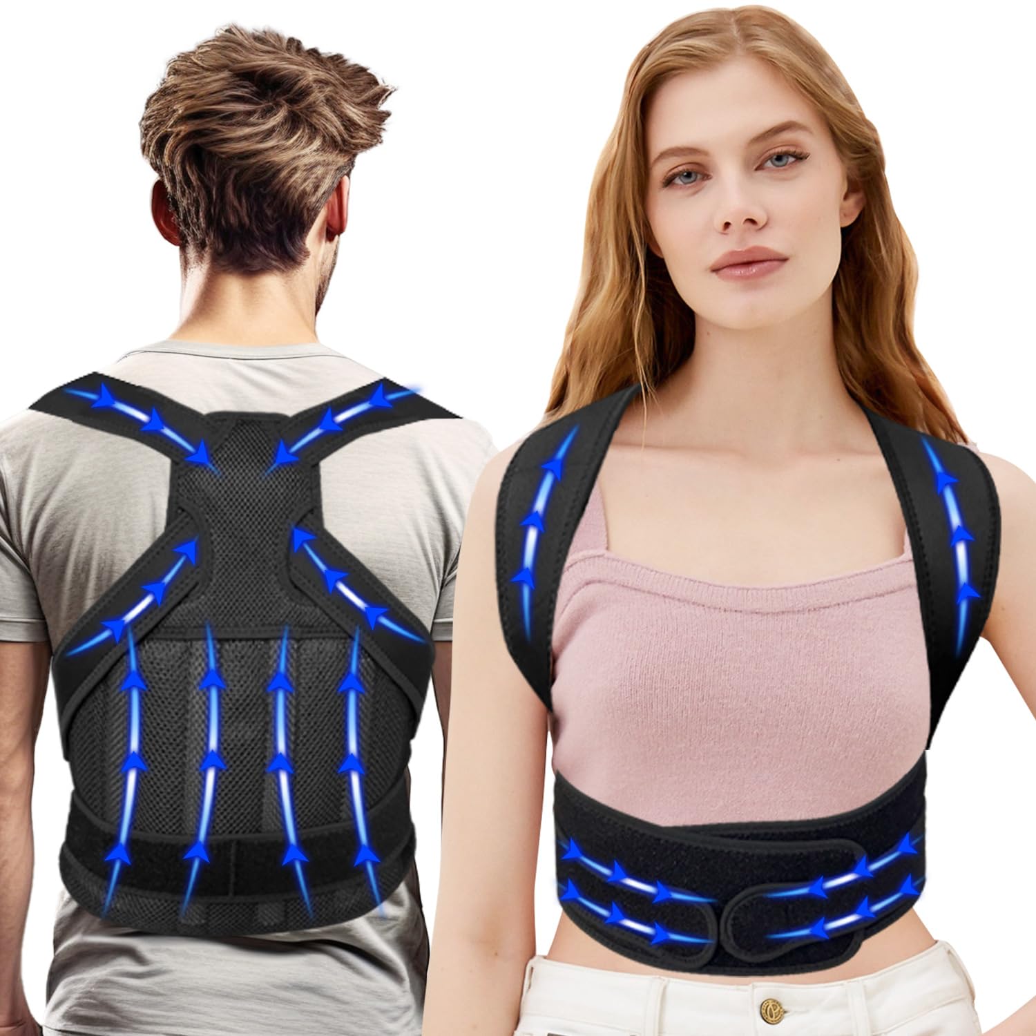 Medium)) Back Brace Posture Corrector for Women and Men, Version Lumbar Support for Posture Improving and Pain Relief, Upper and Lower Back Pain Relief - Scoliosis, Hunchback, Spine Corrector (Medium)