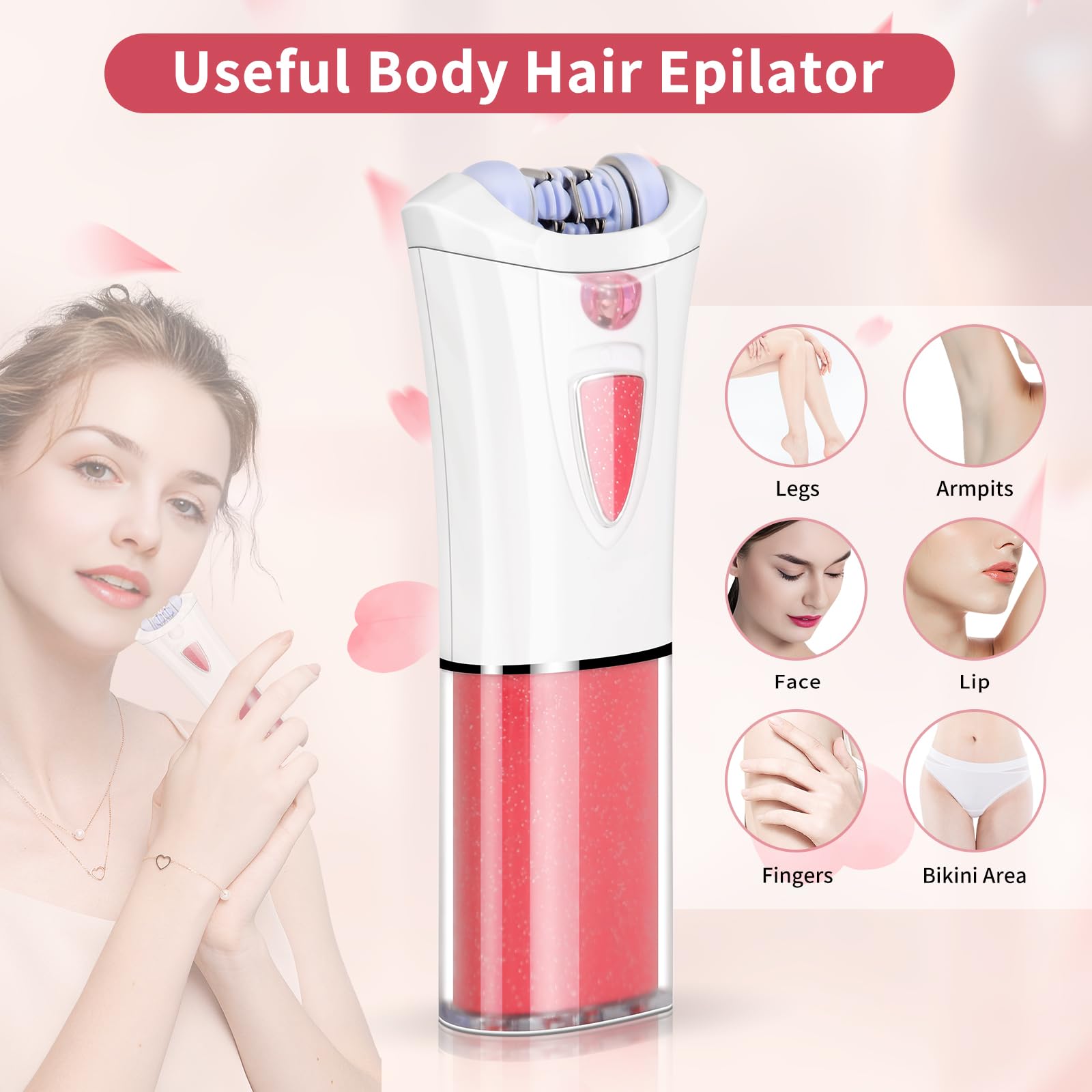 Depiladora Mujer,Removedor de vello facial para mujeres con luz LED