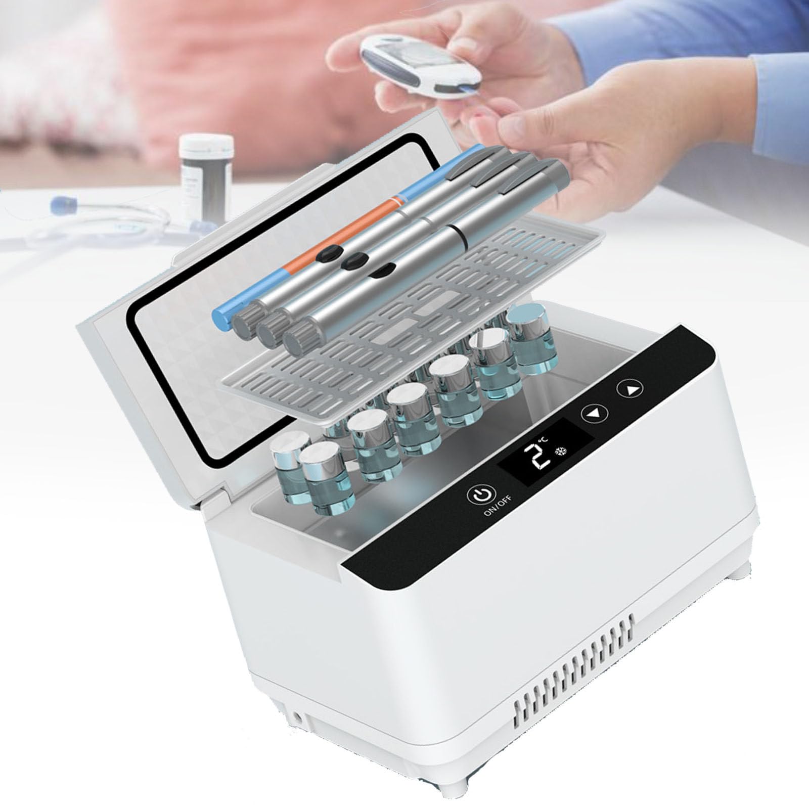 Elektrisch Kühlbox Medikamente,Insulin Kühltasche,Tragbare Mini Medizin Kühlschrank Für Auto,Reise,Zuhause,Singlebattery