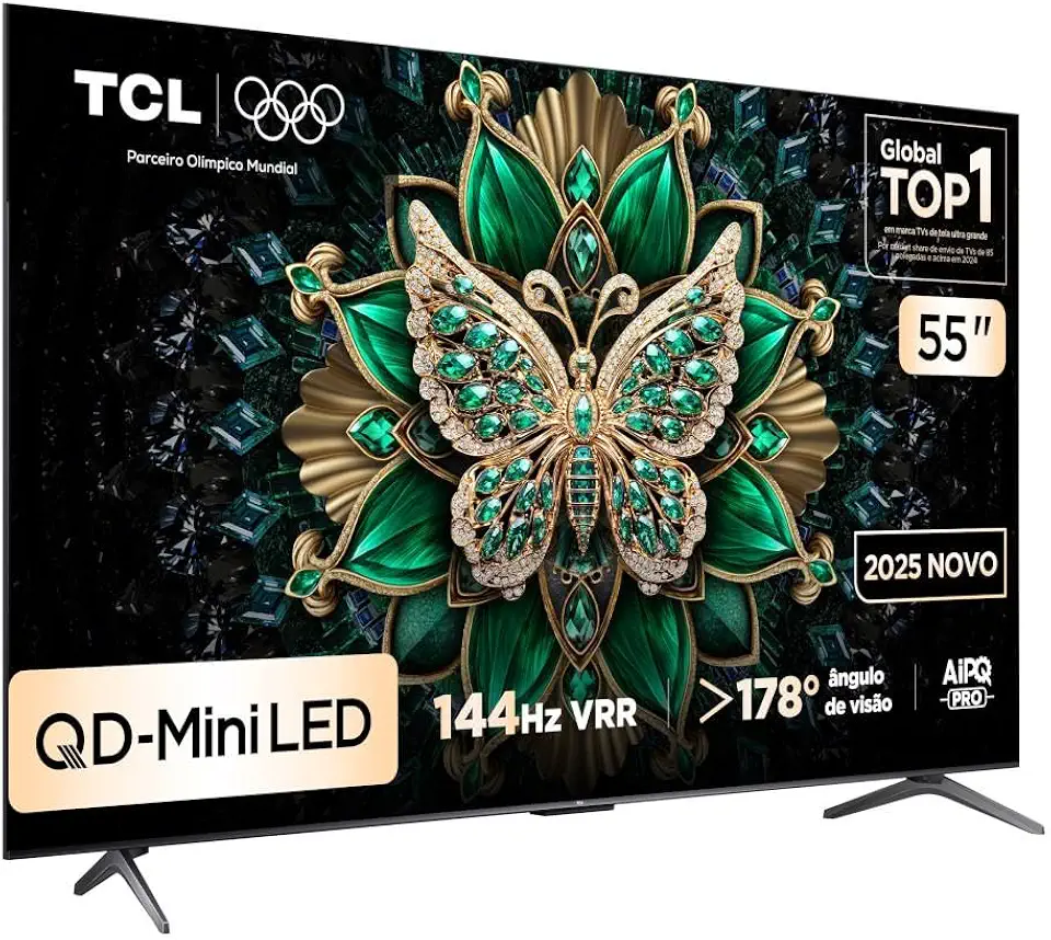 Smart TV TCL 55 Polegadas QLED Mini LED 4K C6K WiFi Bluetooth Google TV 4 HDMI 144Hz HDR10+ 55C6K