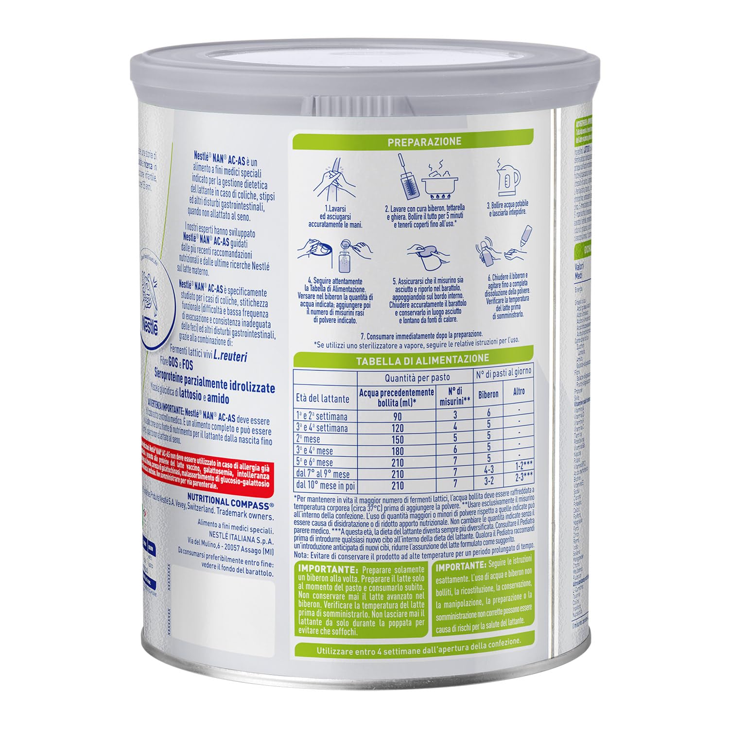 NESTLÉ NAN EXPERT Pro AC-AS Alimento a Fini Medici speciali Polvere, Latta 800g