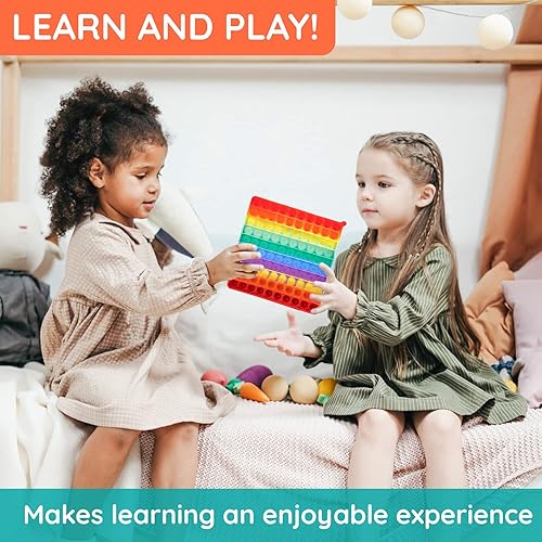 Miniatura 6 de 100 Pop It Fidget Toy Rainbow Hundreds Chart para niños - Juguetes para contar - Popits para niños - Cuenta hasta 100 números - 1er grado
