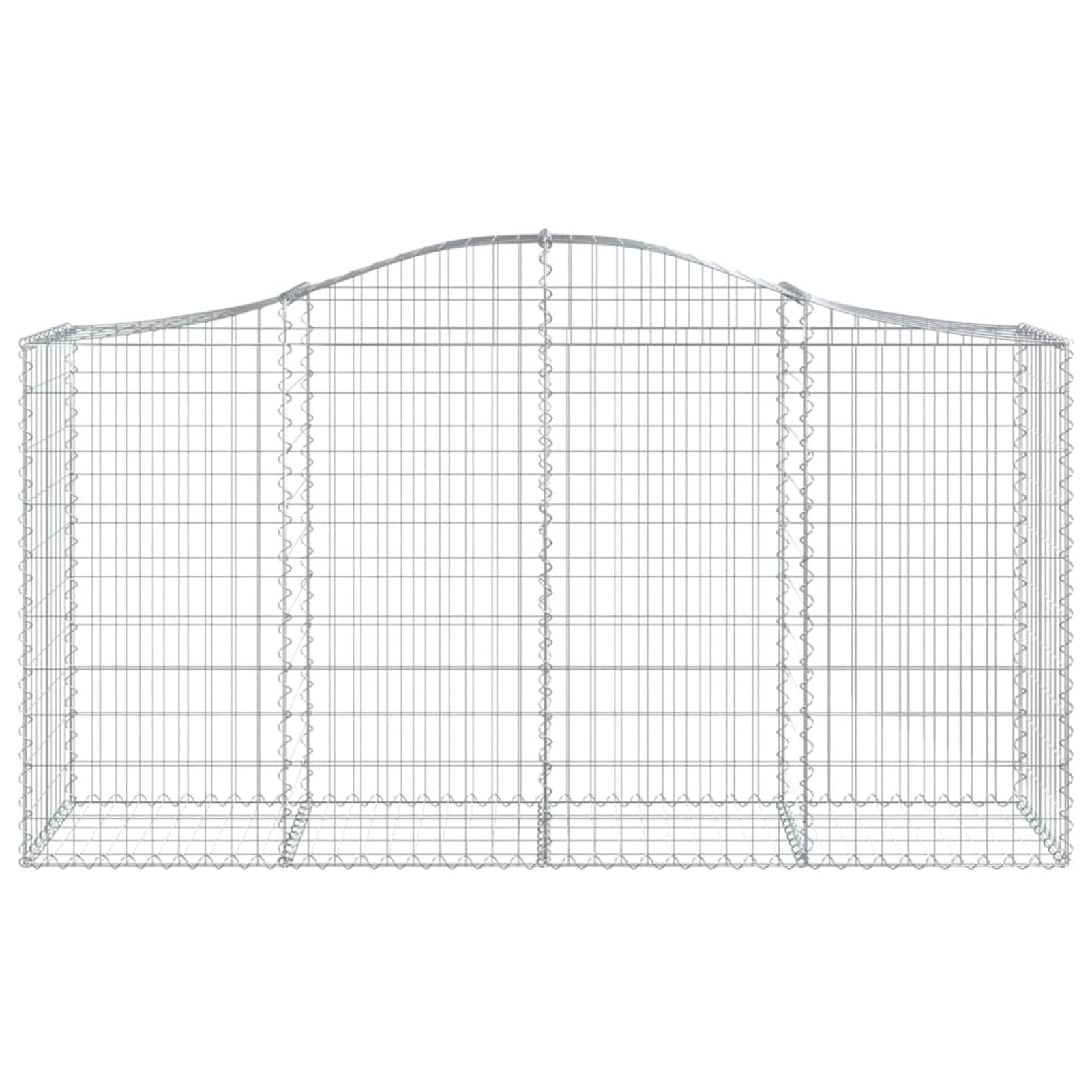 Homgoday Gabionenkorb 2er Set Bogen 200x50x100/120 cm aus verzinktem Eisen, Gabionenkorb, Drahtgeflechtkorb, Steinkorb, Stützmauer Spirale, Pflanzkasten