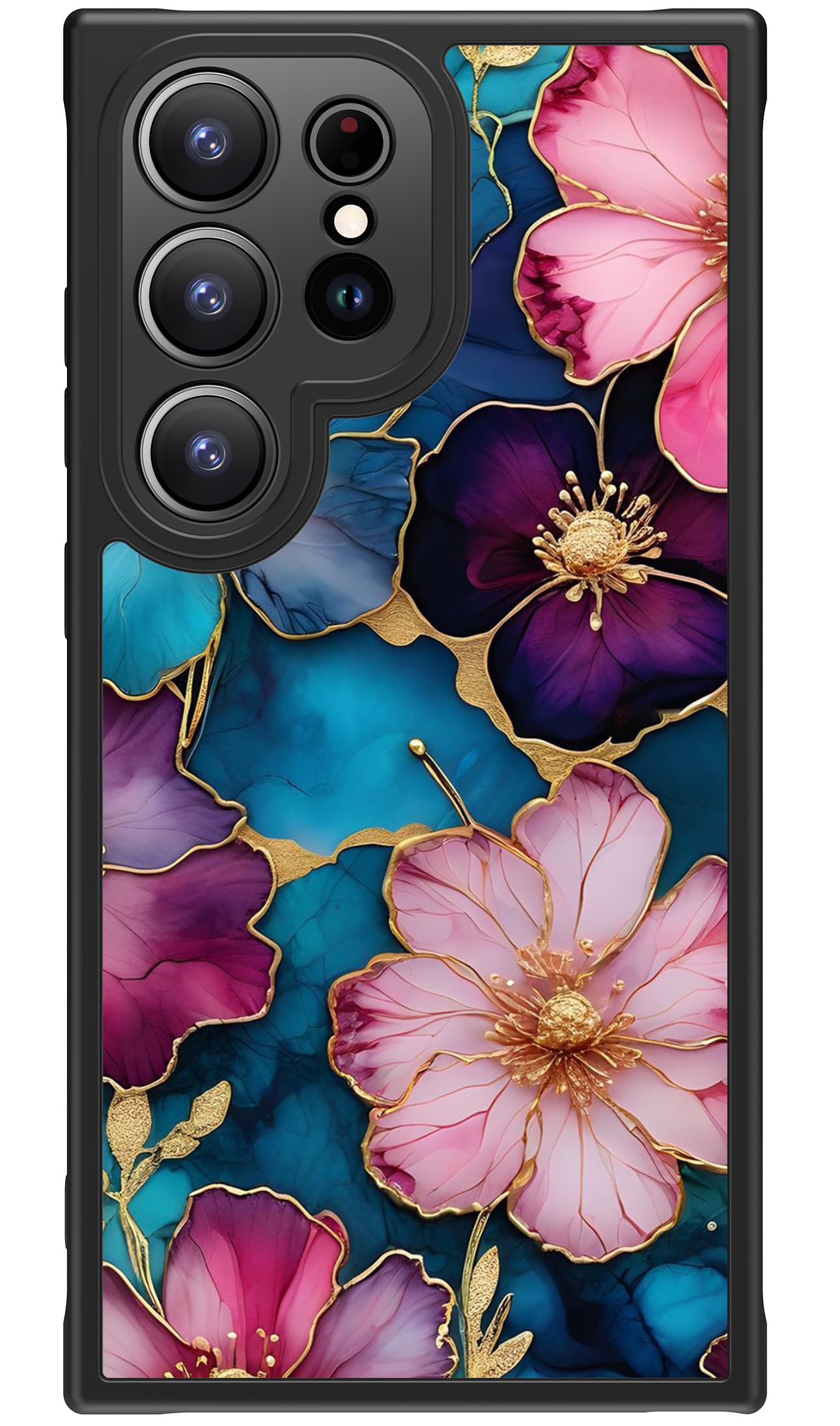 FUNMIKO for Samsung Galaxy S25 Ultra Case Wireless Charging & Military-Grade Protection - Trendy Floral Design for Women Girls, Matte Phone Cover with
