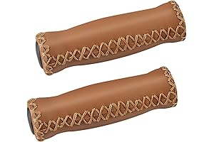 Huffy Beach Cruiser Accessories: Premium Vinyl Leather Hand-Stitched Bicycle Handlebar Grips (Fits 7/8" Handlebar)