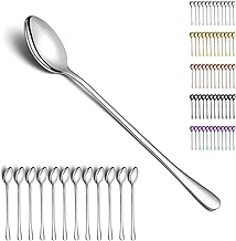 Kyraton Iced Tea Spoons, Stainless Steel 7.5" Long Handle Mixing Spoon, Coffee Spoons, Stirring Bar Spoon, Cocktail Spoon, Latte Spoon Pack of 12