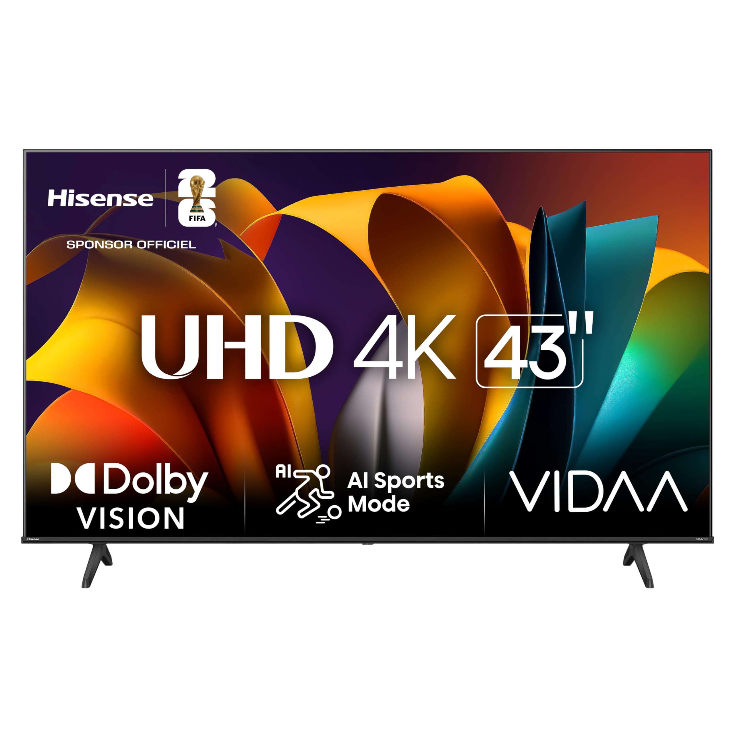 Hisense 43 inch 43 inch 43A6N 4K UHD Dolby Vision HDR VIDAA Smart TV with Youtube, Netflix, Disney...