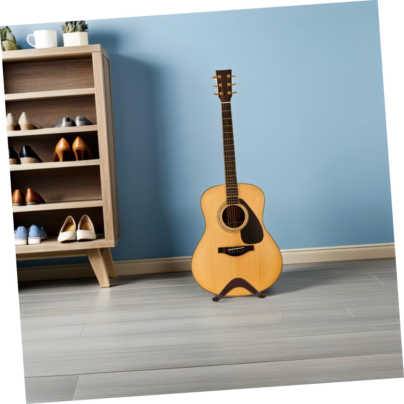 A förmiger Gitarrenständer und Metall mit Abnehmbarem Bodenhalter Kompakt und Stabil für Elektrische und Akustische Gitarren bei Übungssessions