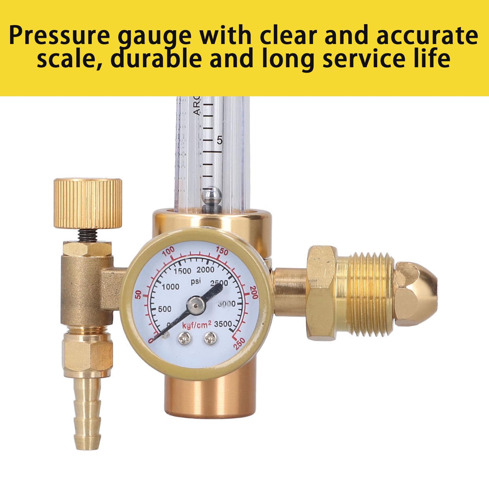 Regolatore Di Pressione Argon/CO2 Con Flussometro 0-25 LPM - Per Saldatura MIG/MAG/TIG, Manometro 0-3500 PSI - Foto 5