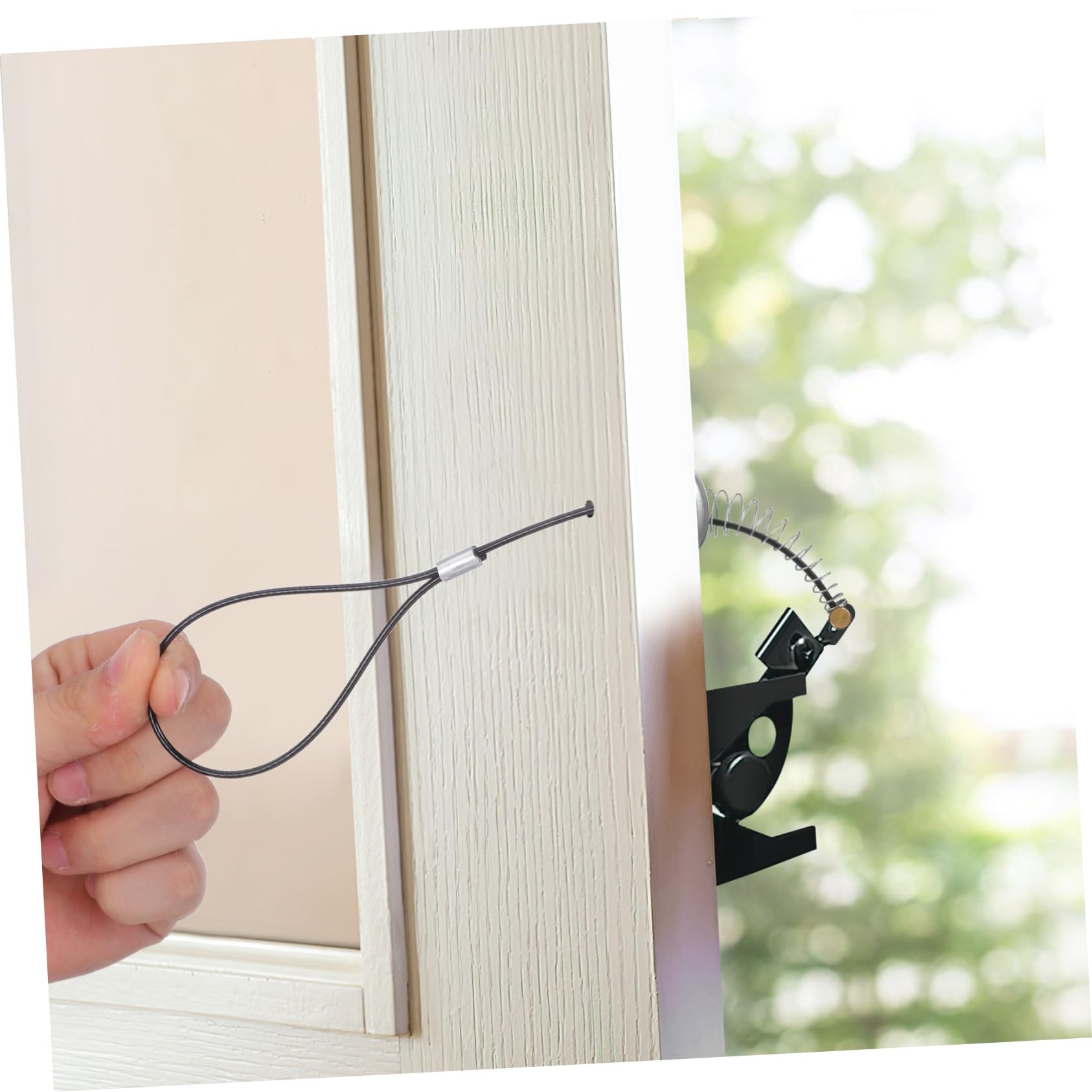 2 Juegos Pestillo para Puerta de Jardín con Cable Tensores y Muelle Pestillo de Cerradura Resistente la Corrosión para Puertas de Madera y Metal Fácil Instalación y Uso