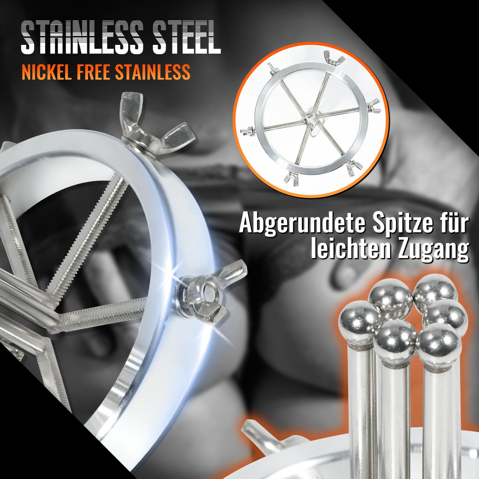 AMAZBEE Espansore anale in metallo 6 viti in acciaio inox espansore anale divaricatore di labbra Dimensioni regolabili dilatatore estensore pene buttplug SM sex toys per uomini donne coppie spina