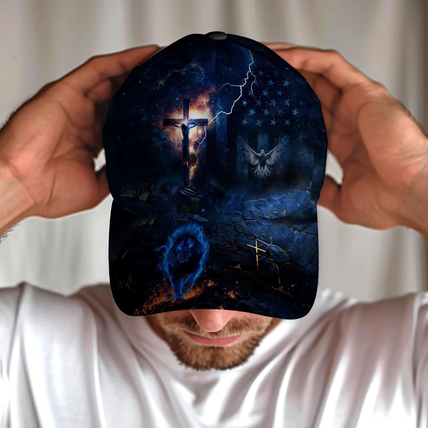 Christian Hats for Men, Jesus Hat, Faith Hat with American Flag, Cross Hats for Men - Image 6
