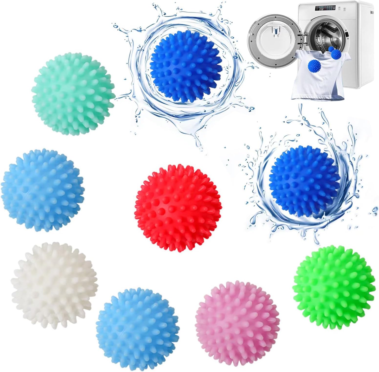 luckaide Trocknerbälle, 6 Stück Waschbälle für Daunenjacken, Waschball