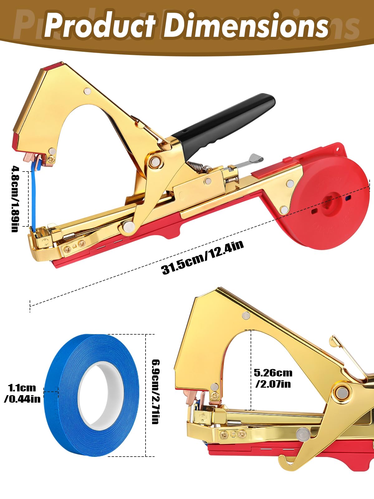 EBANKU Plant Tying Tape Tool, Lightweight Machine With 20