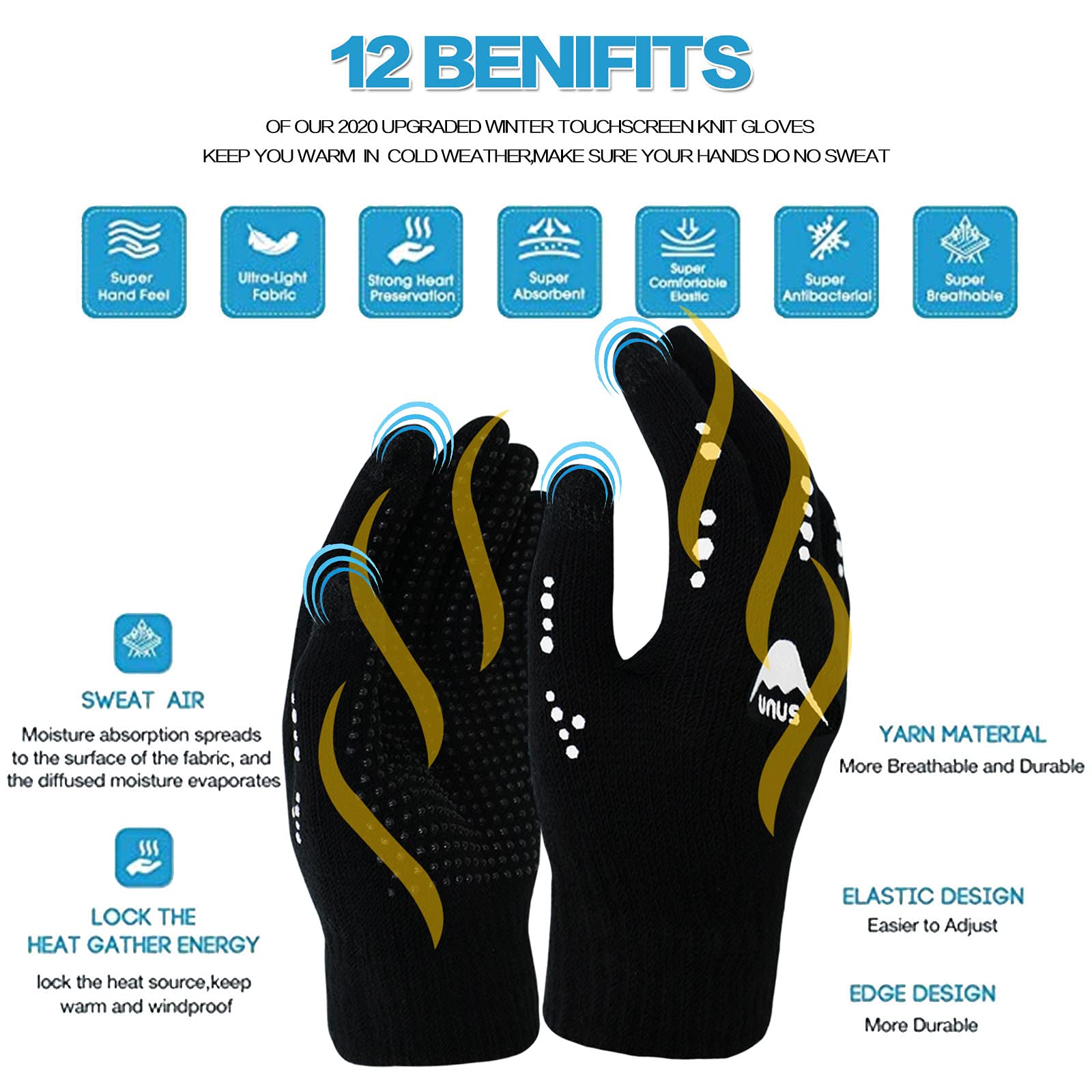 4 Paar Kinder Handschuhe Winter Fahrradhandschuhe Strickhandschuhe Touchscreen 4-12 Jahre, Jungen Mädchen Winterhandschuhe Warm Winddicht Anti Rutsch Sport Laufen