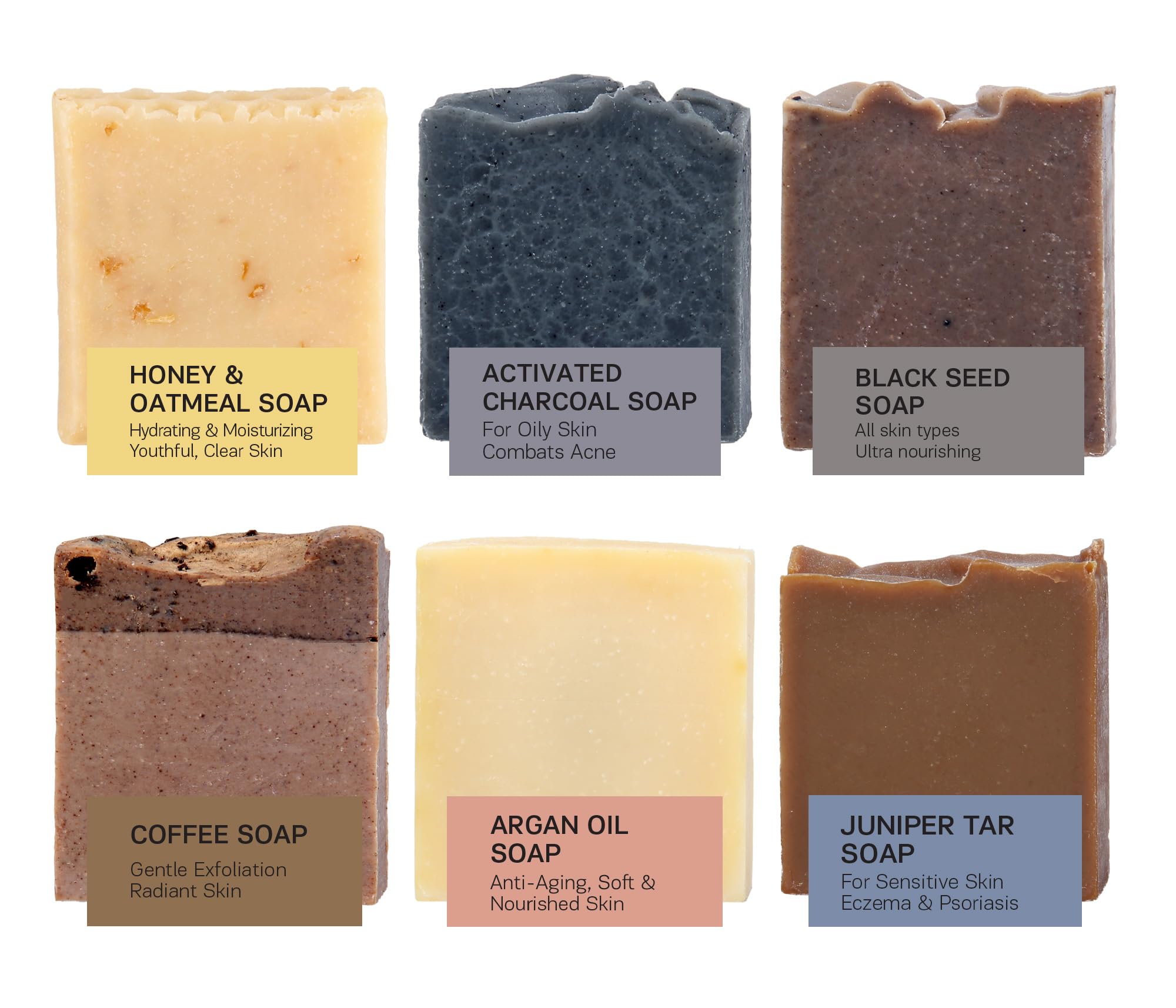 AUTHENTIC BATH & SOAPGift Set Bar Soap for Men - Natural, Cold Processed, Moisturizing, Soothing, Gentle Cleansing for Daily Use, Oil Control, Cruelty Free, SLS Free. (Pack of 6) 120 gr Each