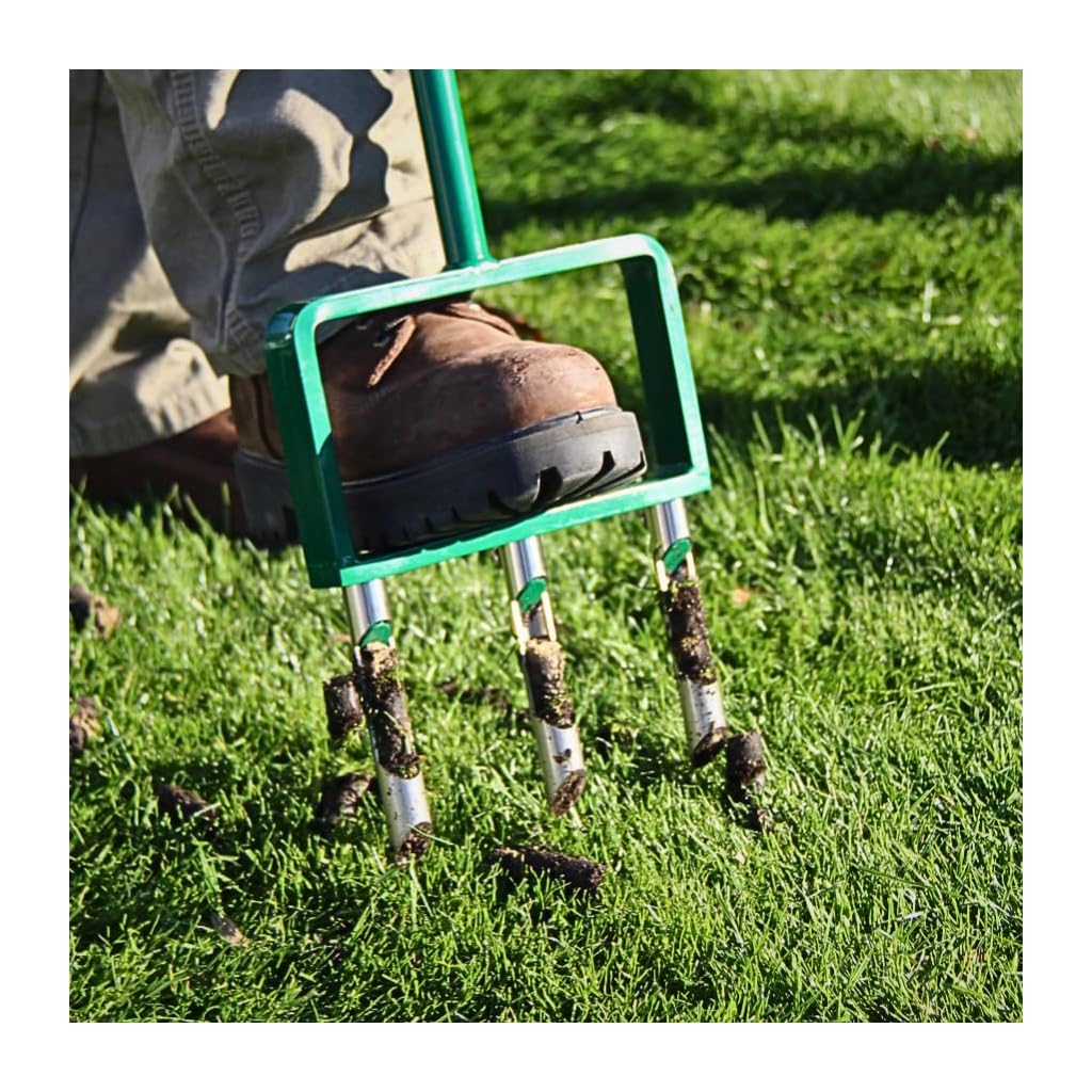 Landzie Hollow Tine Fork Lawn Aerator 42 Inch Manual Stainless Steel