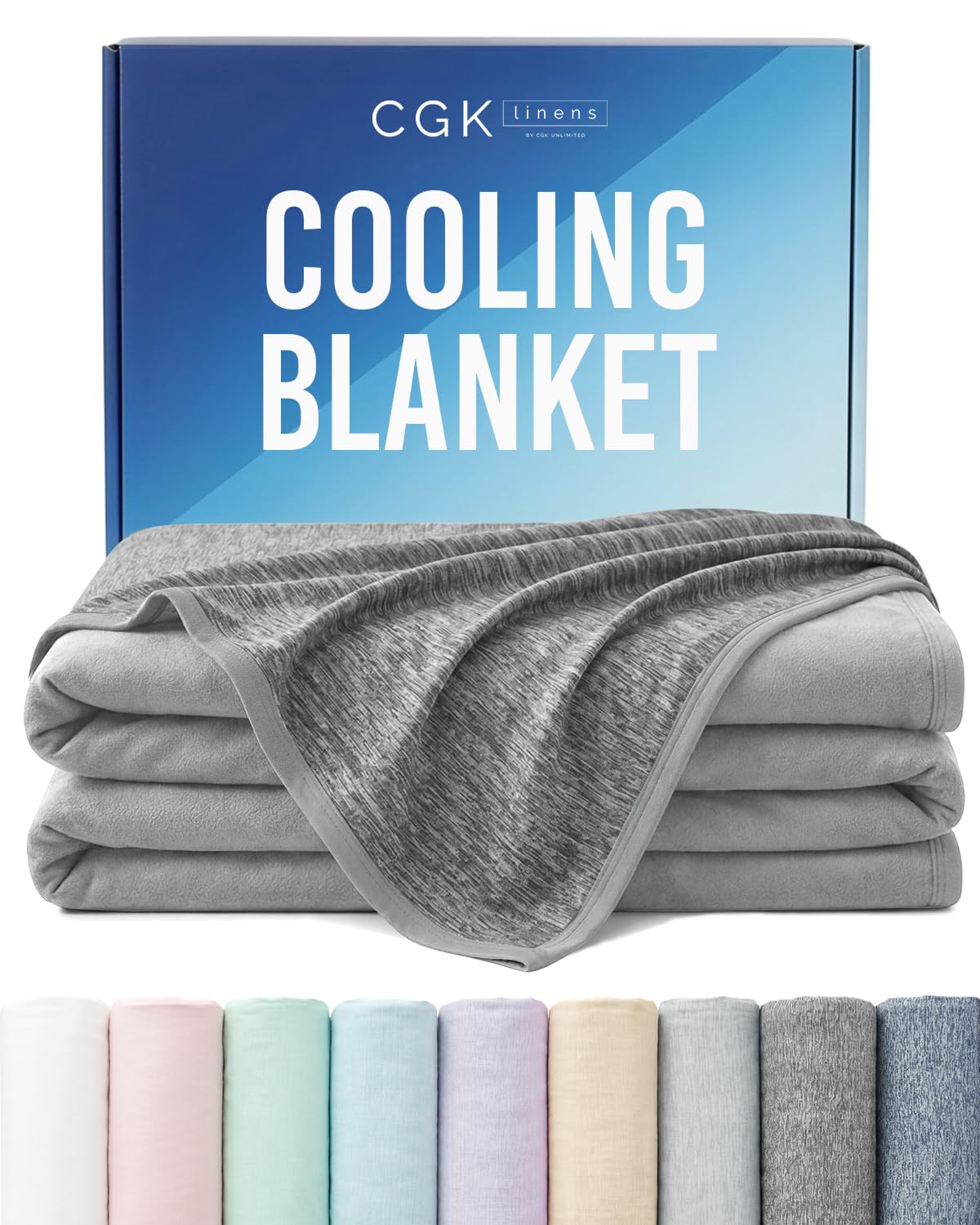 cooling blanket for hot sleepers - cold blanket throw - dark grey, 50 x 60