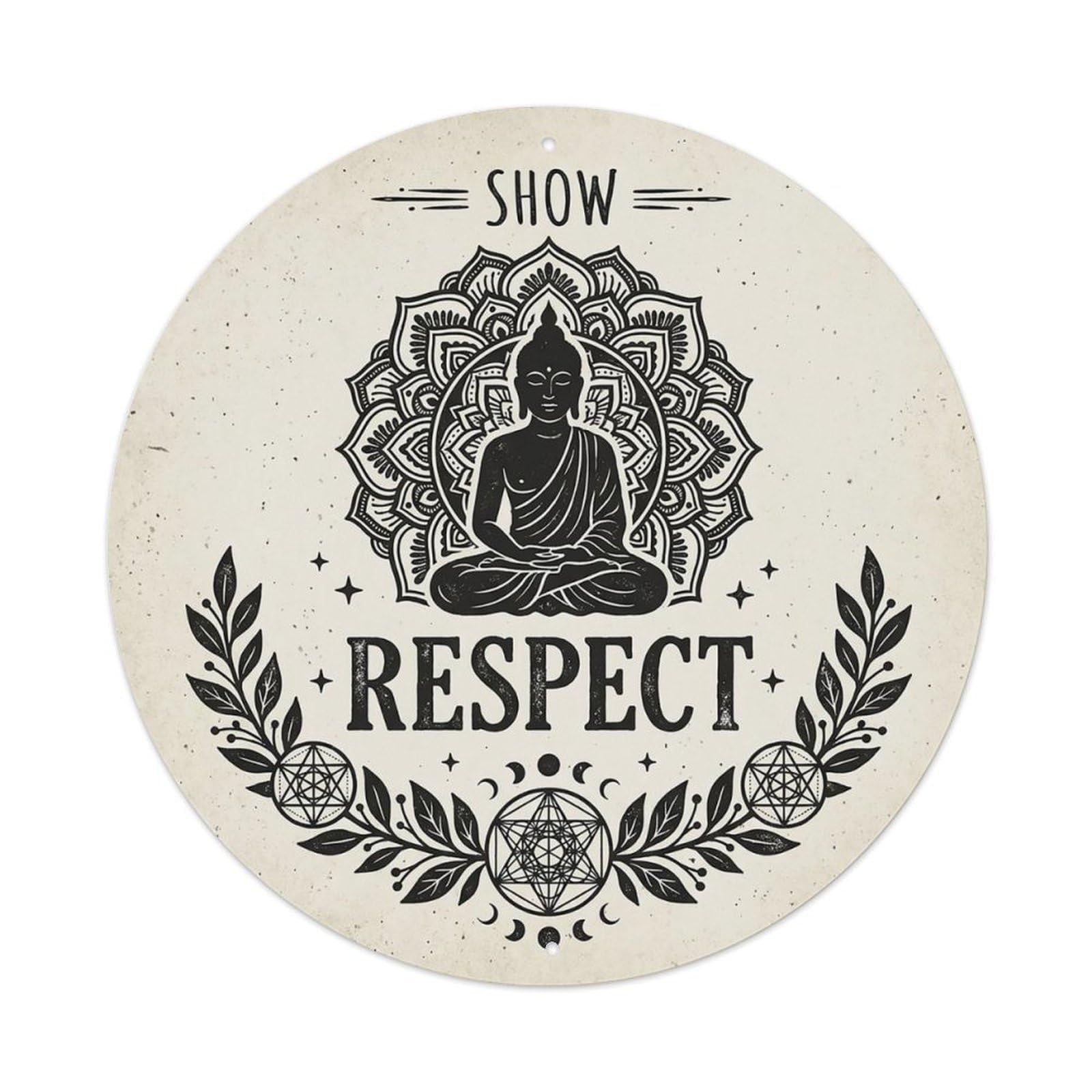 Zen Flower Meditation Den Respect Metal Tin Sign