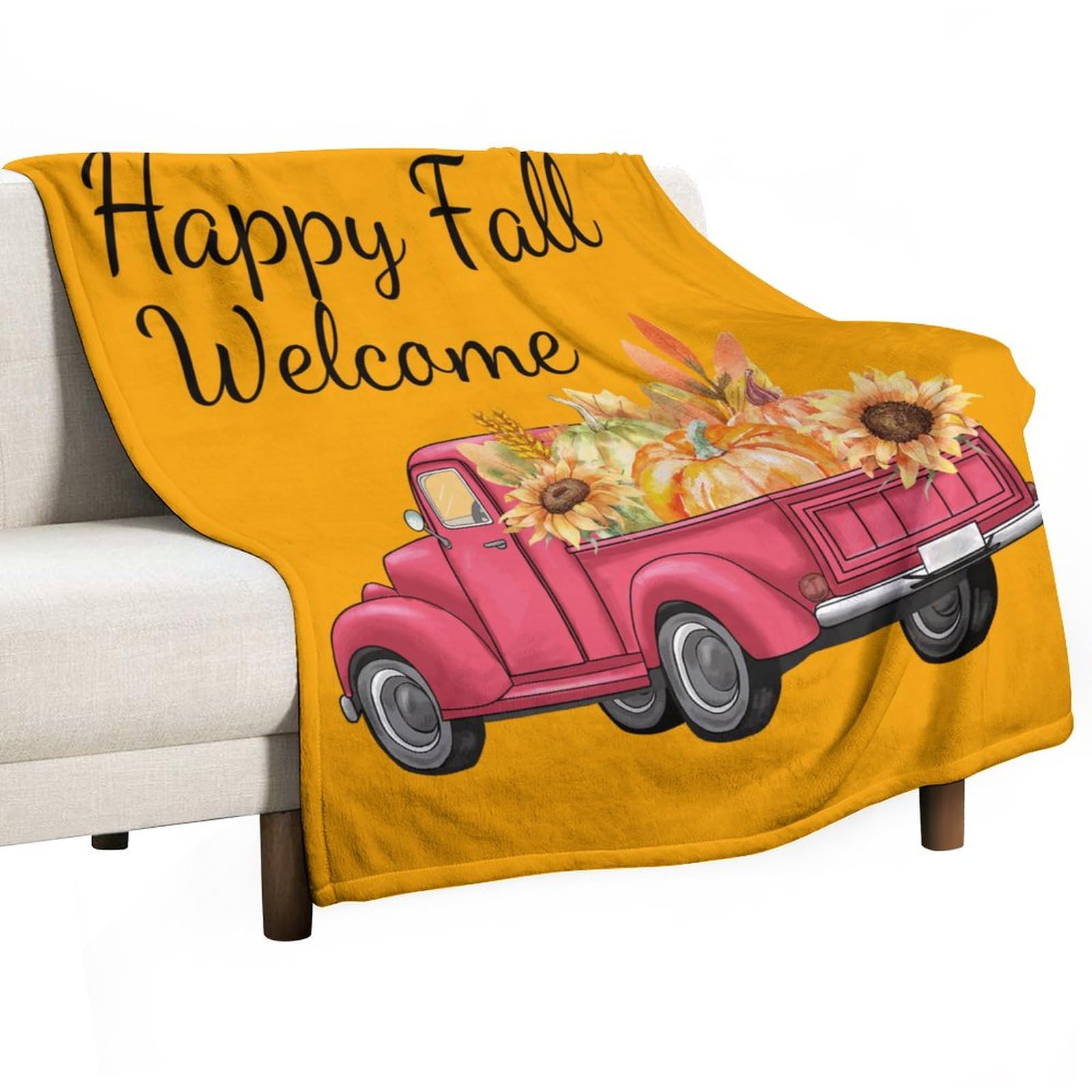 Couverture chaude pour frissons nocturnes motif feuilles automnales