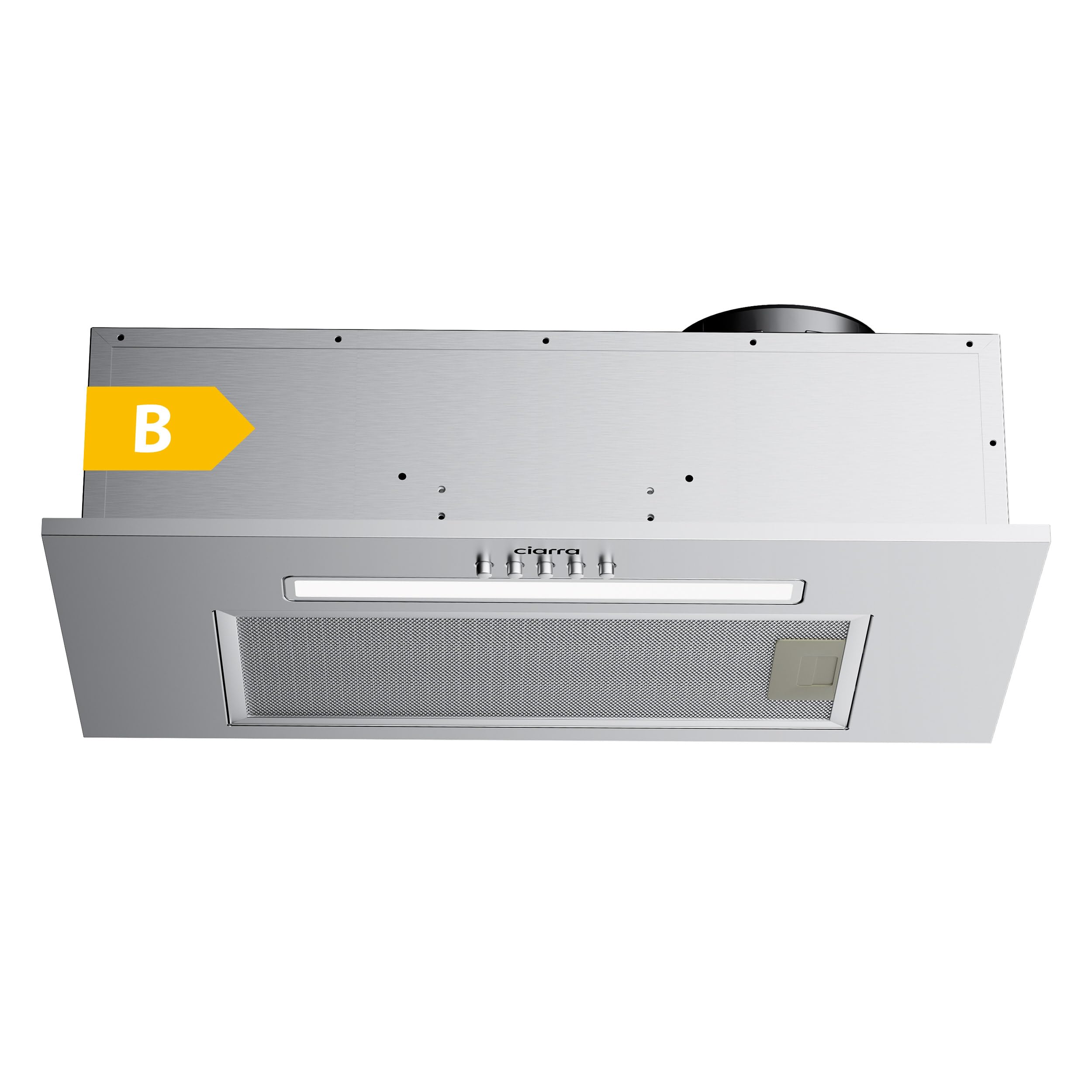 CIARRA Cappa aspirante da incasso Modulo ventilatore 52 cm Scarico aria Cappa da incasso Cappa aspirante 300 m³/h Aspiratore efficiente Cappa di scarico Filtro ai carboni attivi compatibile CBCF005