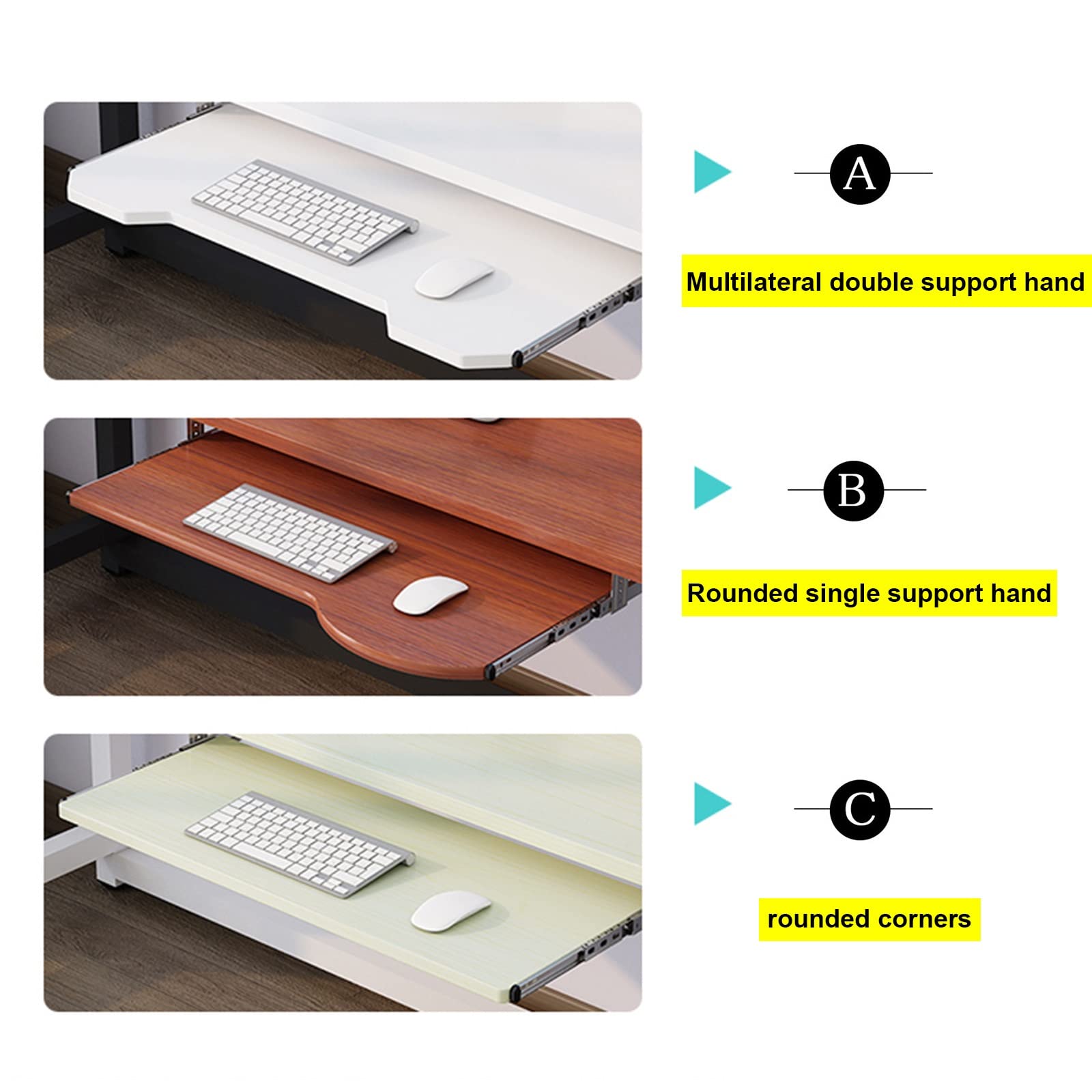 V3VOGUE Plateau pour Clavier sous Le Bureau avec Coulisses À Billes, Réglable Plateau De Clavier en Bois, 54/60/70cm X 27/30cm, Support Coulissant De Clavier, Tiroir pour Clavier Ordinateur V3VOGUE Plateau pour Clavier sous Le Bureau avec Coulisses À Billes, Réglable Plateau De Clavier en Bois, 54/60/70cm X 27/30cm, Support Coulissant De Clavier, Tiroir pour Clavier Ordinateur