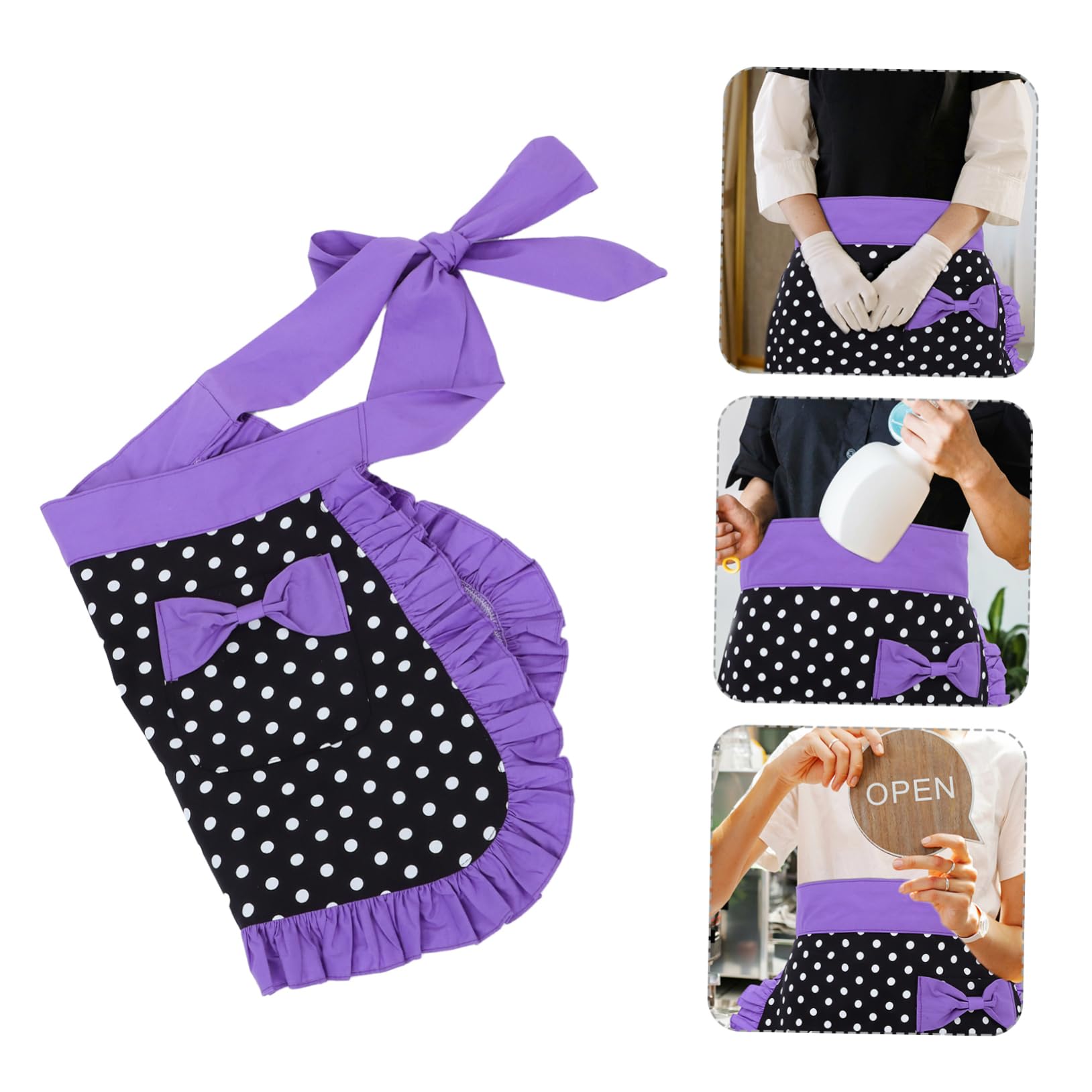 BESTonZON Delantal De Algodón 2 Piezas Delantal De Cocina Medio De Cocina Coqueto De Punto De Mujer Lindo es Para Mujeres