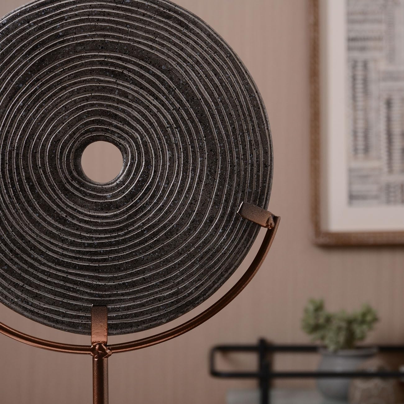 HAUCOZE 13.5" Modern Abstract Sculpture Polyresin Screen Art Bookshelf Table Centerpiece Decor Gifts