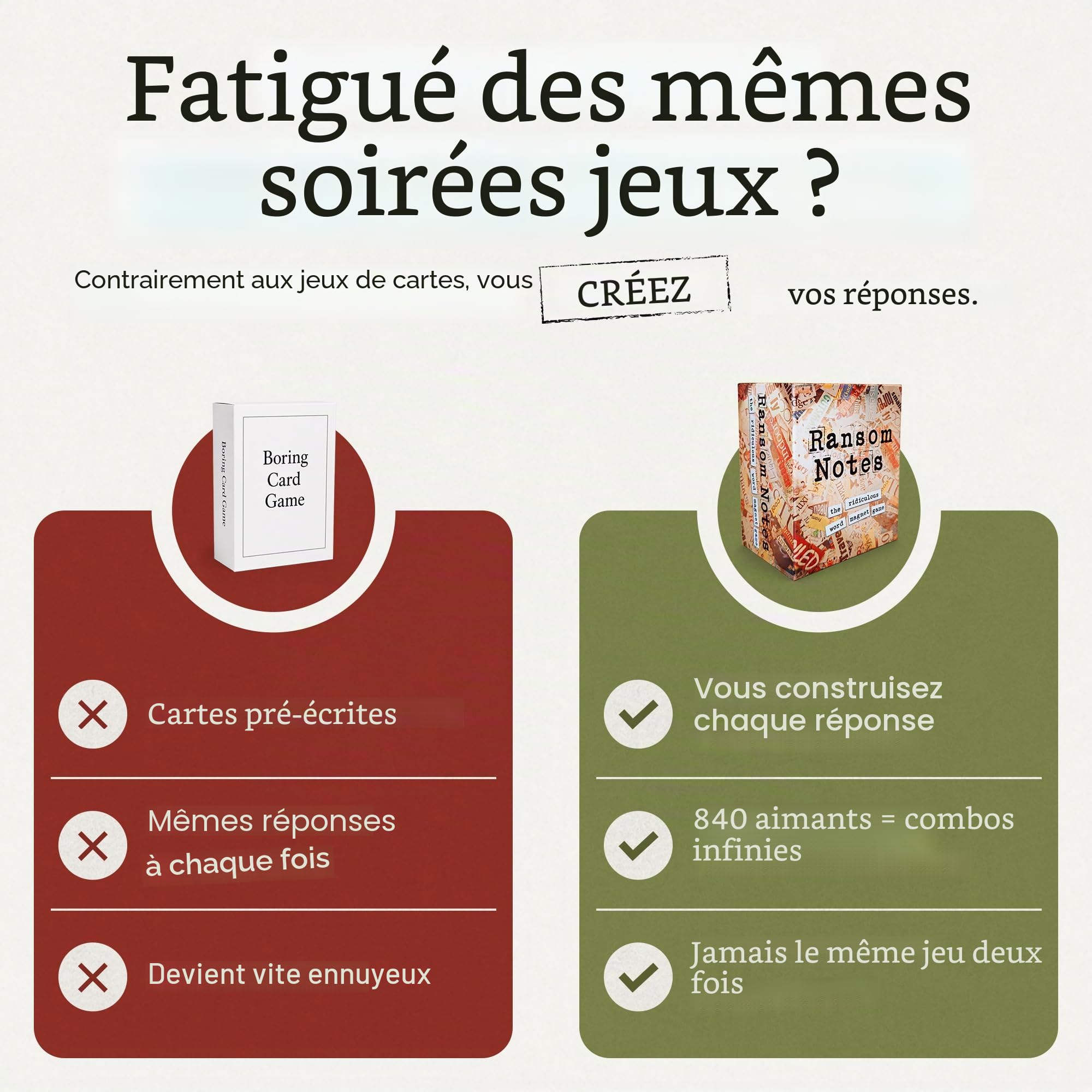 Ransom Notes - Le Jeu de fête magnétique Ridiculous Word, 3 Joueurs et Plus