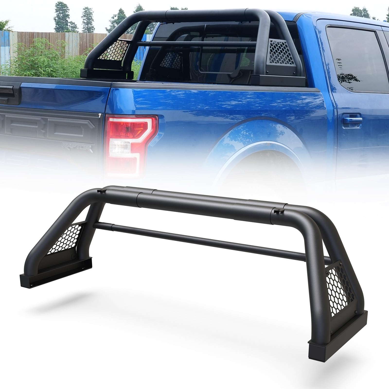 Universal Roll Bar for Pickup Truck, Adjustable Chase Rack Full Size for Chevrolet S-10/Colorado/GMC Sonoma/Canyon/Ford Ranger/Jeep Gladiator/Toyota Tacoma/Frontier/Honda Ridgeline