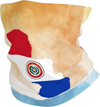 TZT Paraguay flag Map Headband Neck Gaiter Head Wrap Face Mask Multi Headwear Bandana for Men and Women