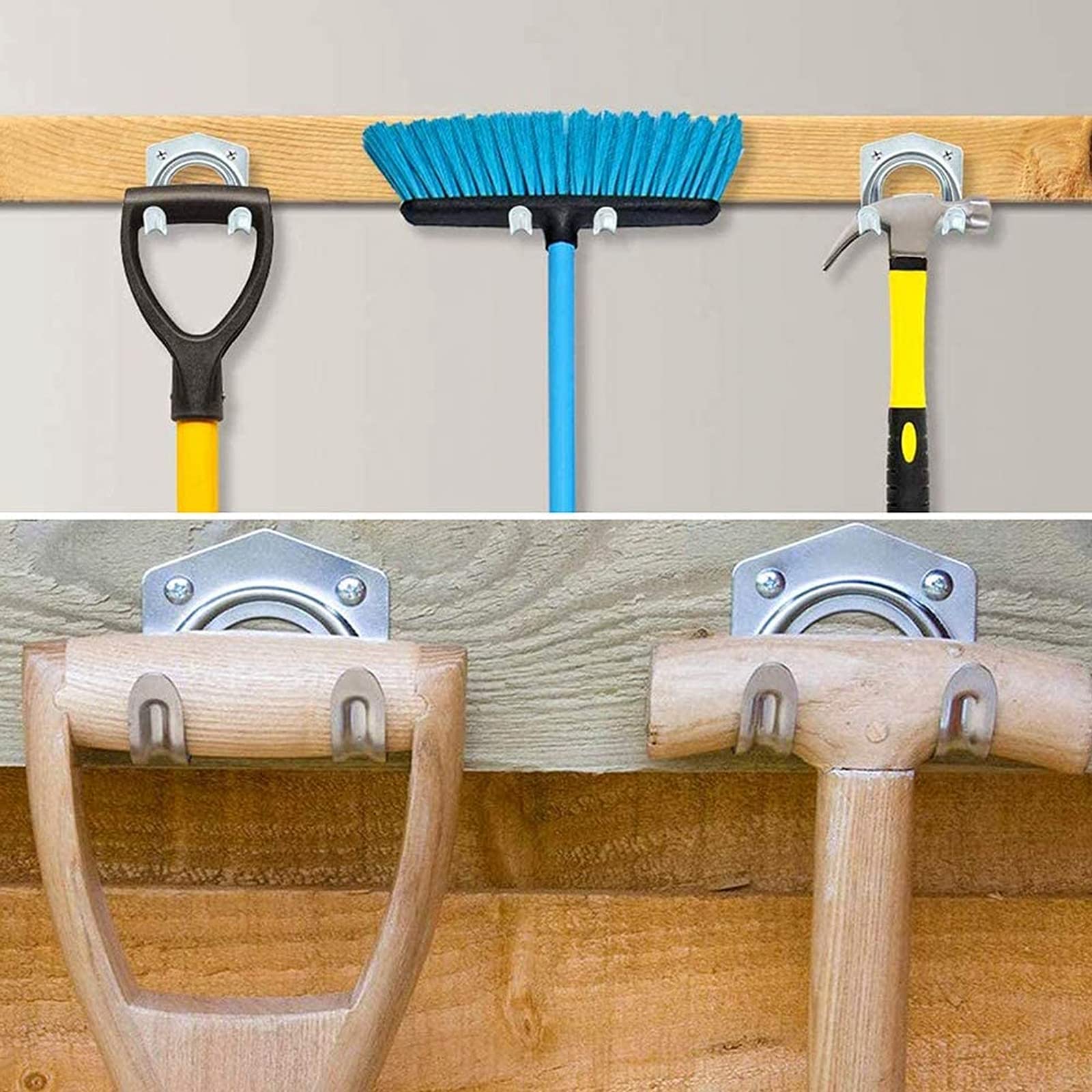 Heavy Duty Haak Garage U Dubbele Haak Werkplaats Haak Muur Schroef Haak Rond En Vierkant Voor Huishouden Of Industrieel, 2 Pack (Klein Vierkant, Rood