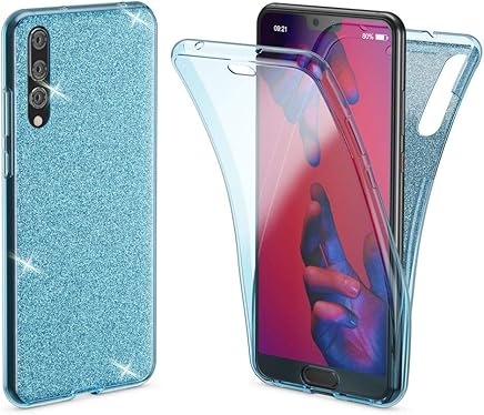 NALIA Glitter 360? Funda Compatible con Huawei P20 Pro, Purpurina Carcasa Protectora Movil Silicona Ultra-Fina, Transparente Doble Cubierta Completa Estuche Goma Cover Case, Color:Azul NALIA Glitter 360? Funda Compatible con Huawei P20 Pro, Purpurina Carcasa Protectora Movil Silicona Ultra-Fina, Transparente Doble Cubierta Completa Estuche Goma Cover Case, Color:Azul