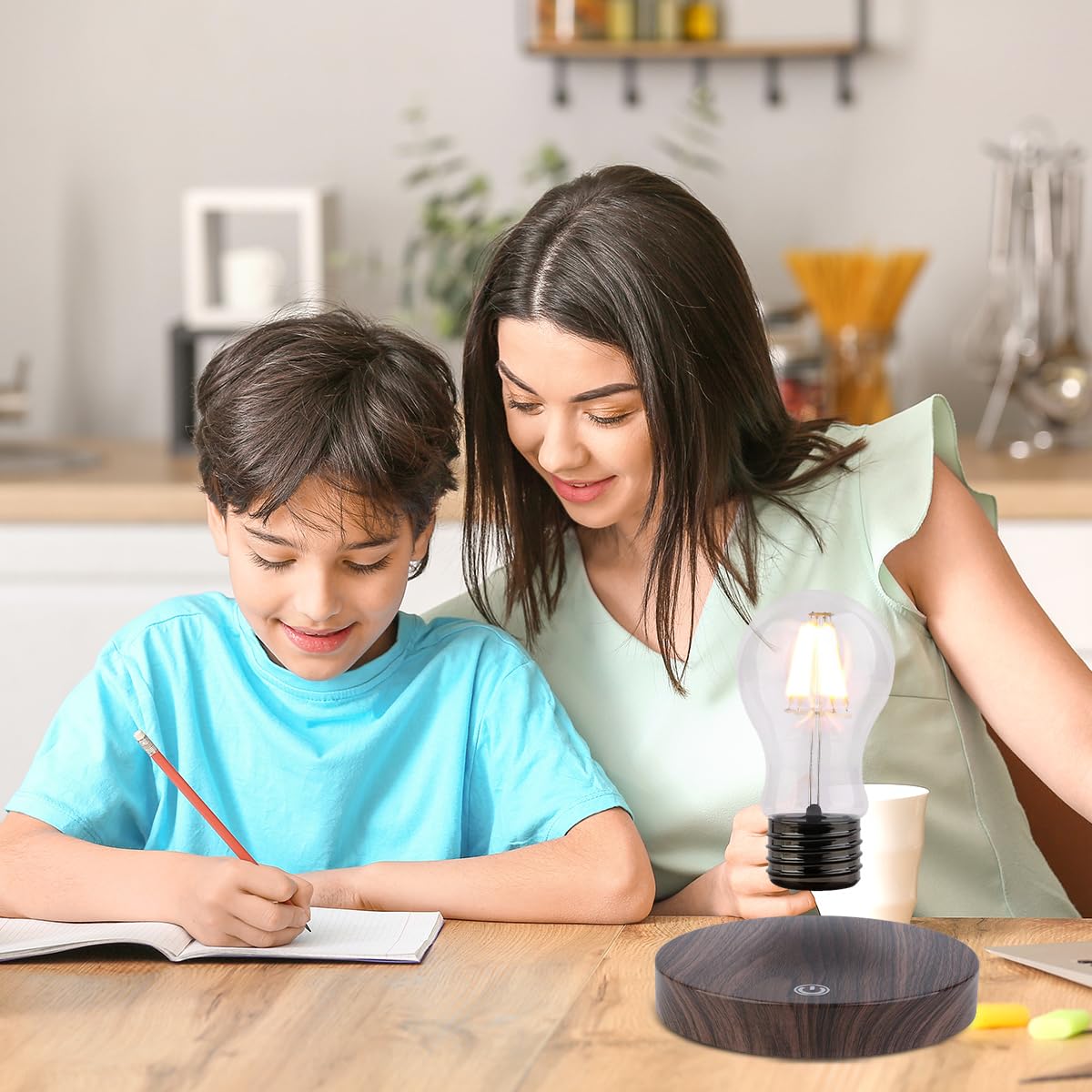 Magnetische schwebende Glühbirne, schwebende Lampe, rotierende LED-Glühbirne, Nachtlicht, dekorative Schreibtischlampe für Zuhause, Tischdekoration