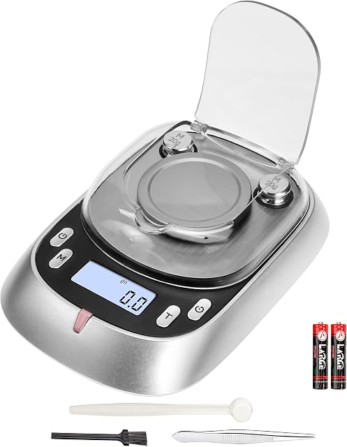 ACCT Milligram Scale, 50g-0.001g, 7 Units, High Precision Scale with LCD Backlit, Mini Gram scale with tare function, mg scale for Powder, Gold, Jewelry (Batteries Included)