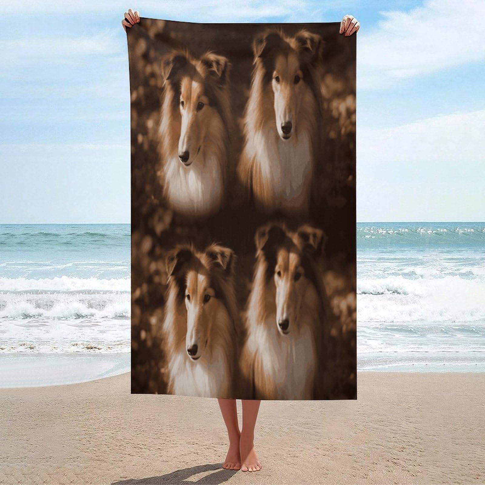 ADFGYERH Shelties Bath Towels Unisex, Beach Towel Lightweight Quick Dry, Bath Towel for Travel Sports Pool Swimming Bath Camping Yoga Adults130x80cm