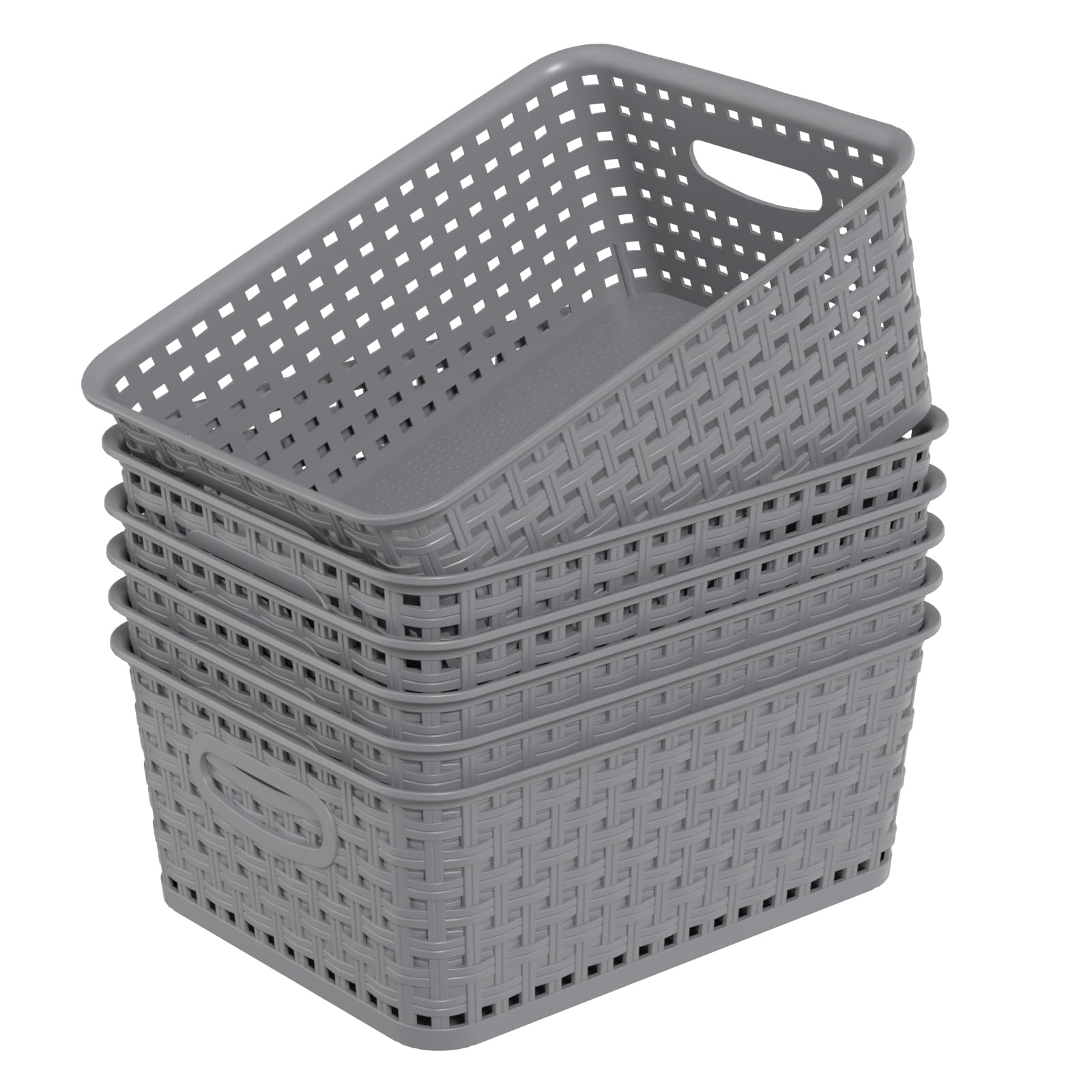 Panier de rangement plastique gris Readsky taille S pour organiser le bureau et la cuisine