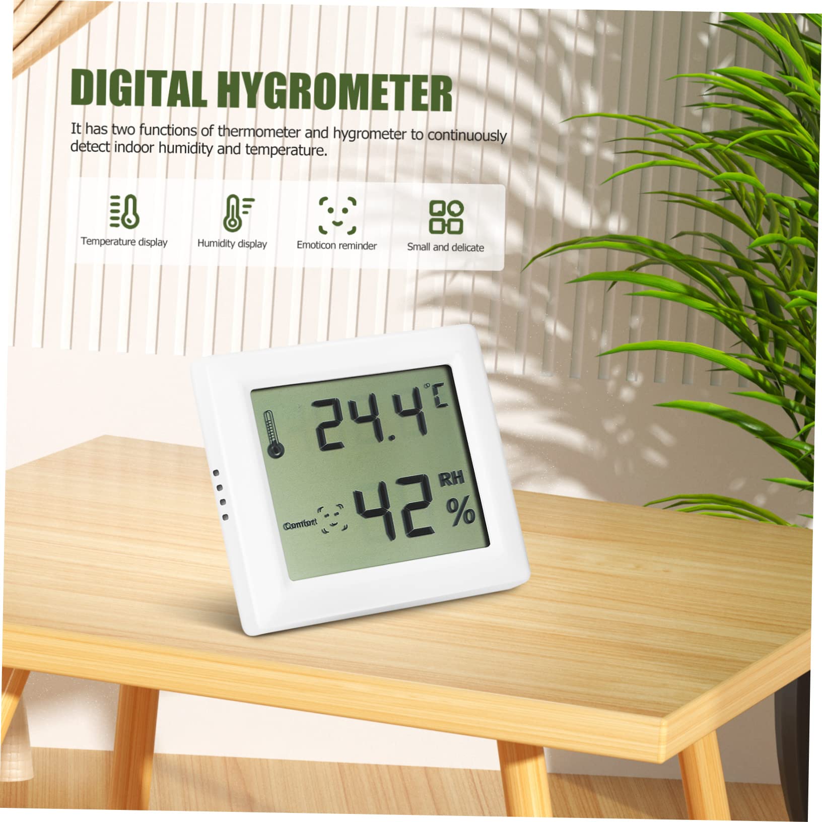 Baluue 4stücke Hygrometer Und Thermometer Für Innenräume Temperatur Und Feuchtigkeitsmonitor Mit Großem Lcd-display Präziser Messung Für Wohnräume Und Gewächshäuser